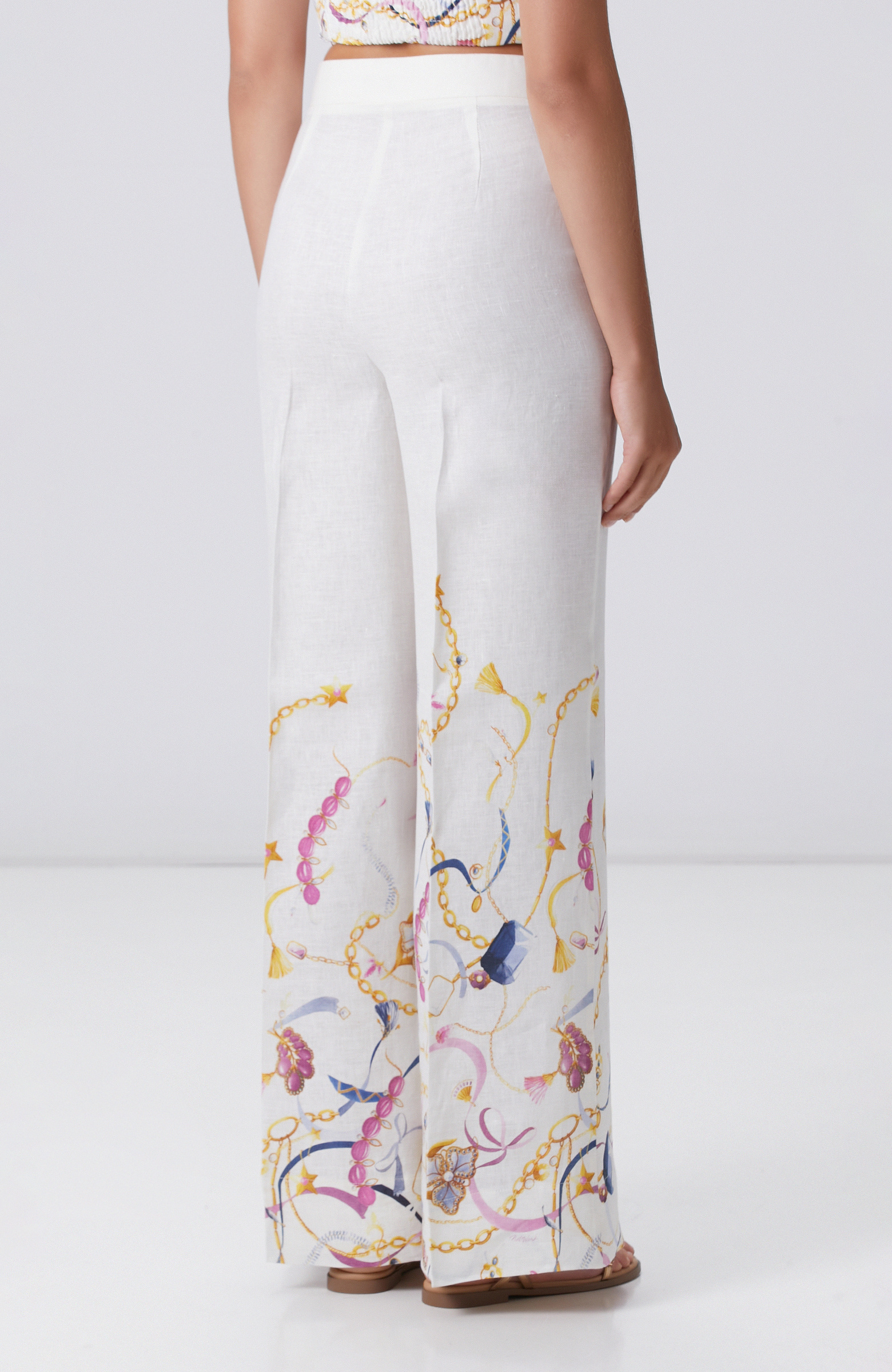 Kırık Beyaz Keten Pantolon