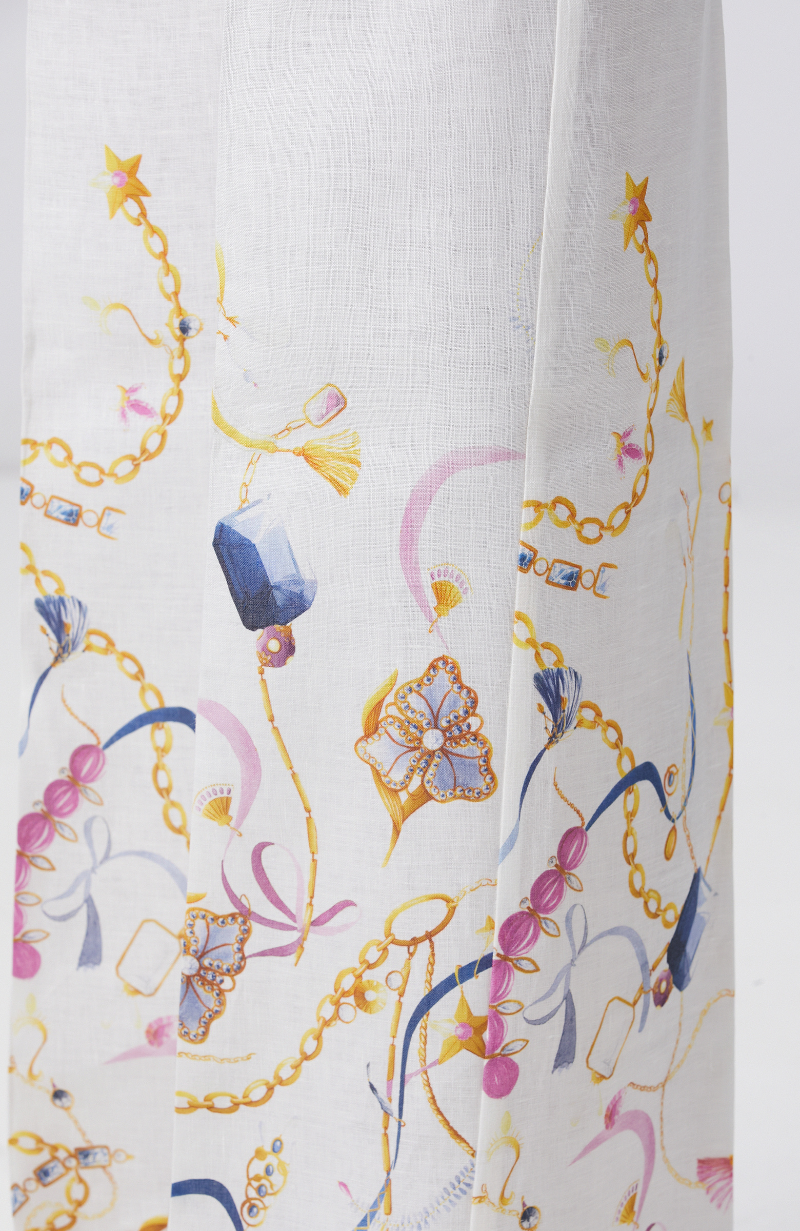 Kırık Beyaz Keten Pantolon