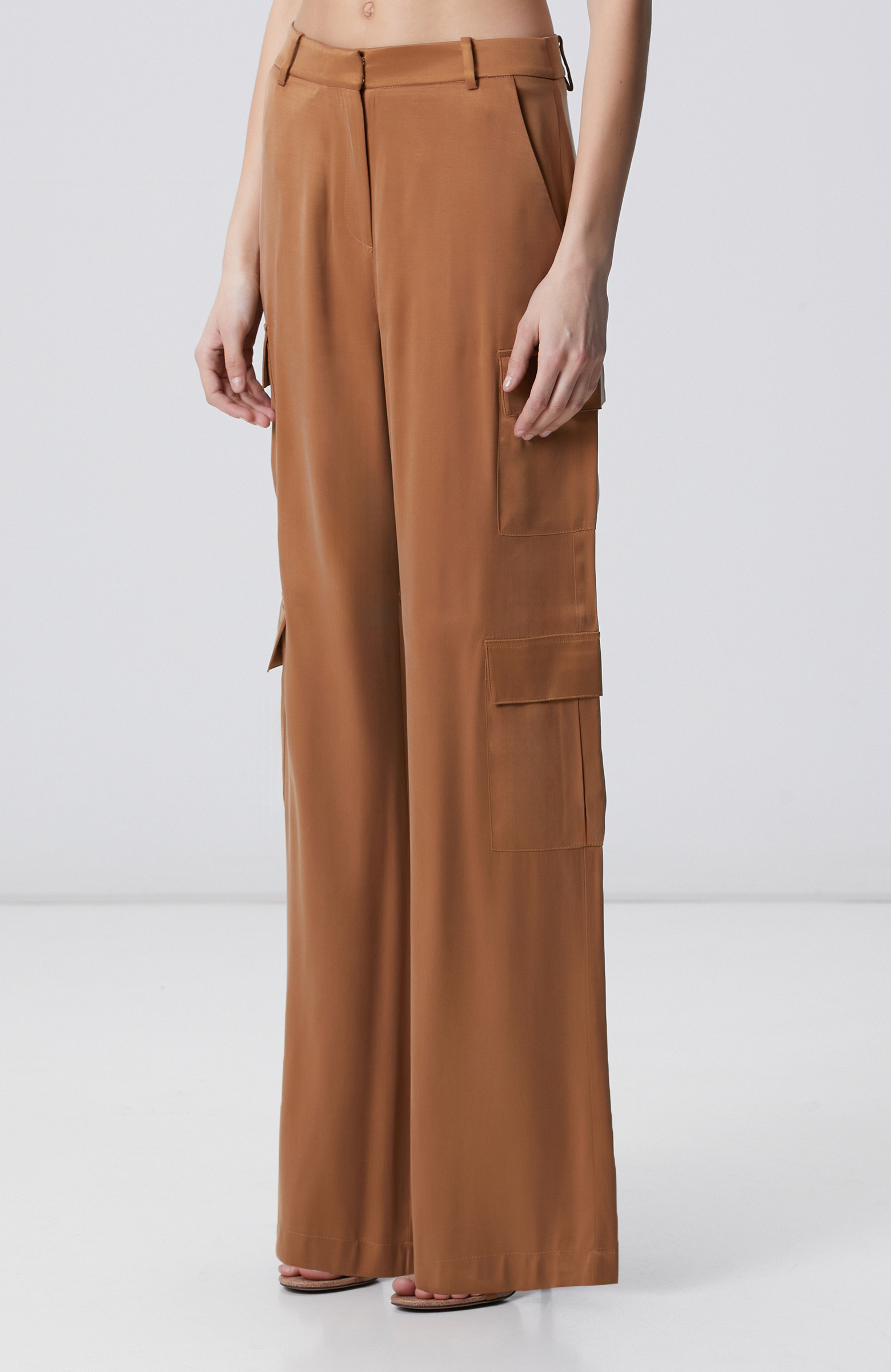 Camel Kargo Cepli Cupro Pantolon