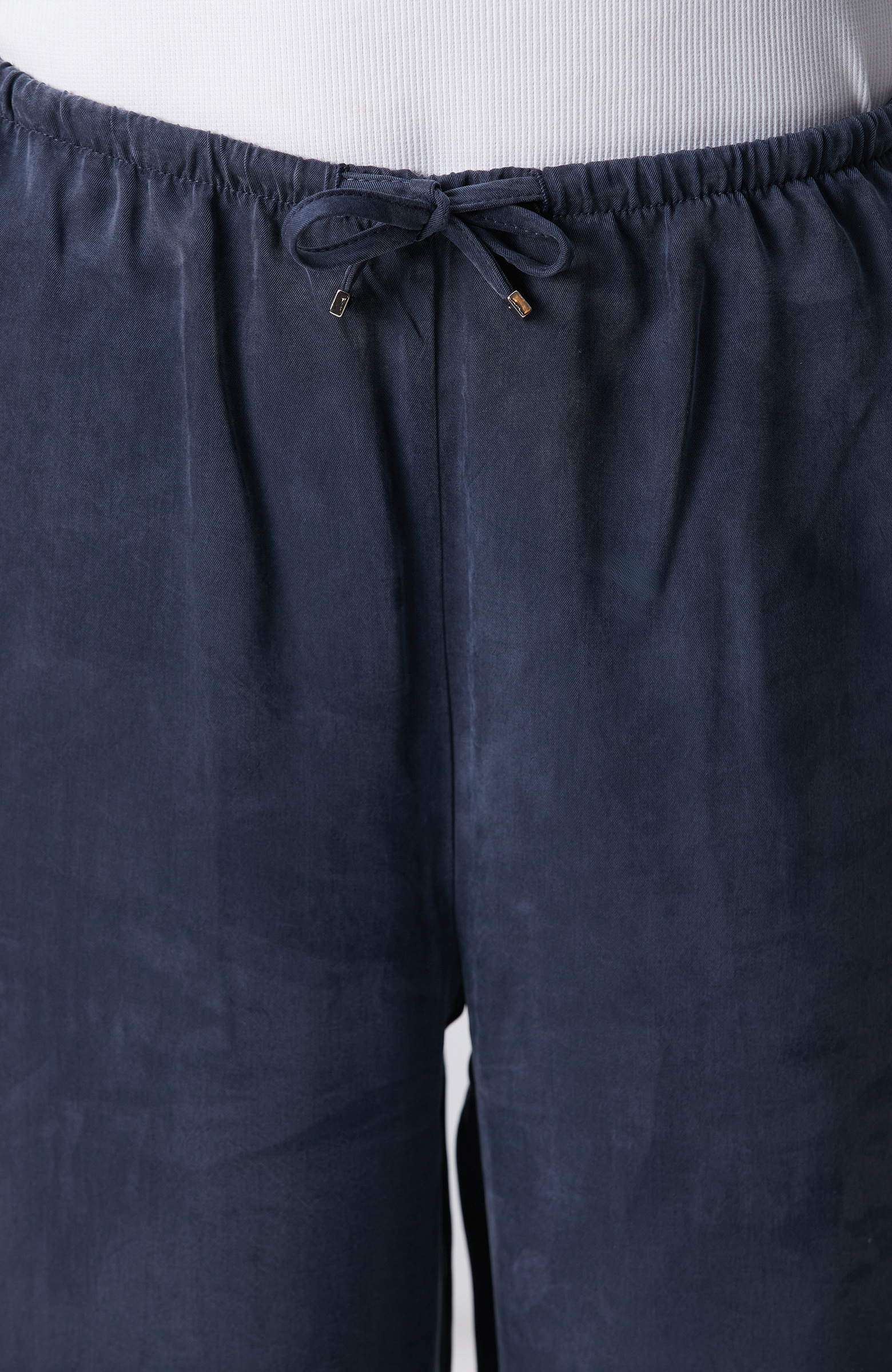 Navy Blue Cupro Pants
