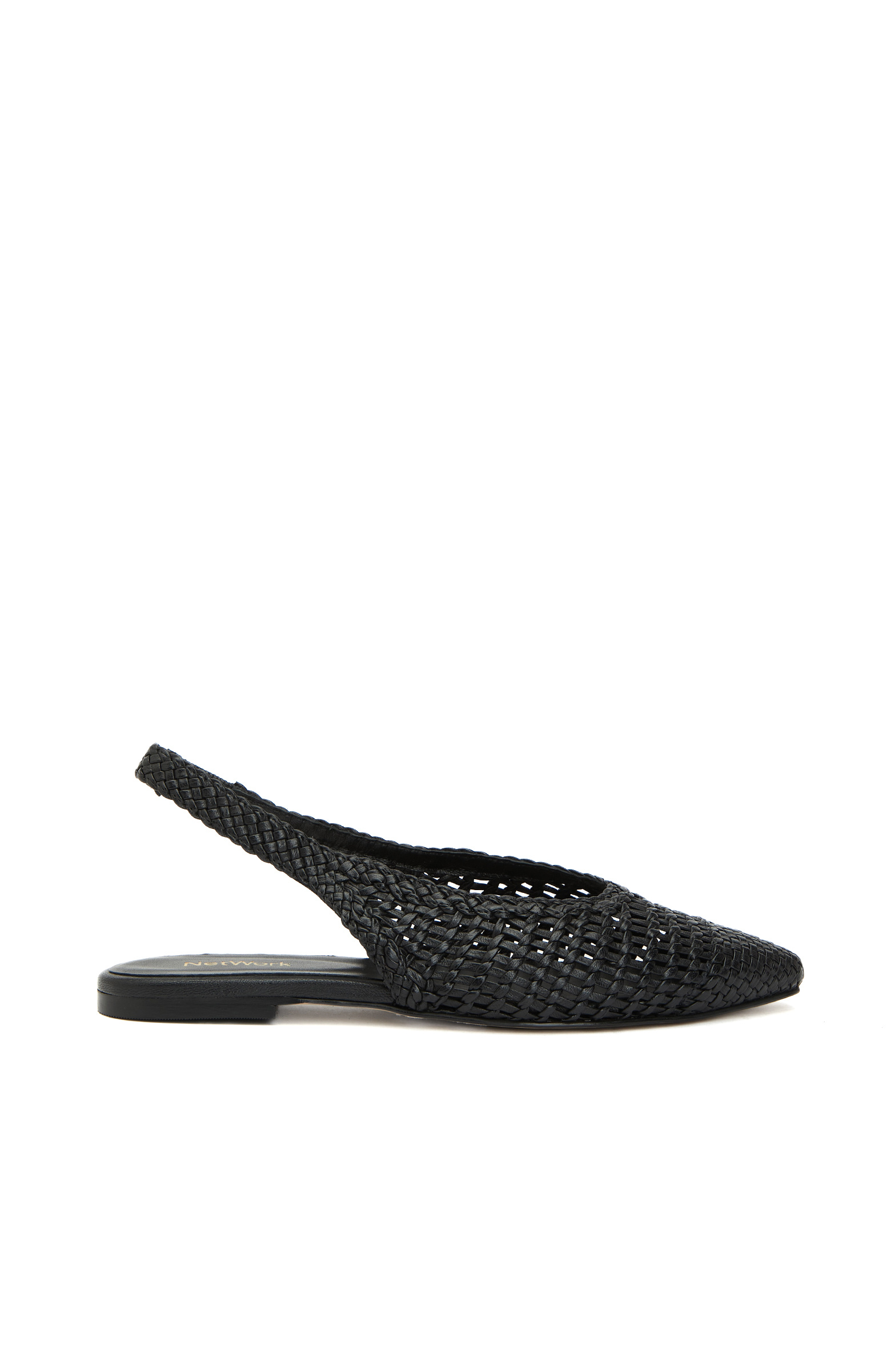 Black Knit Detailed Women's Leather Sandals
