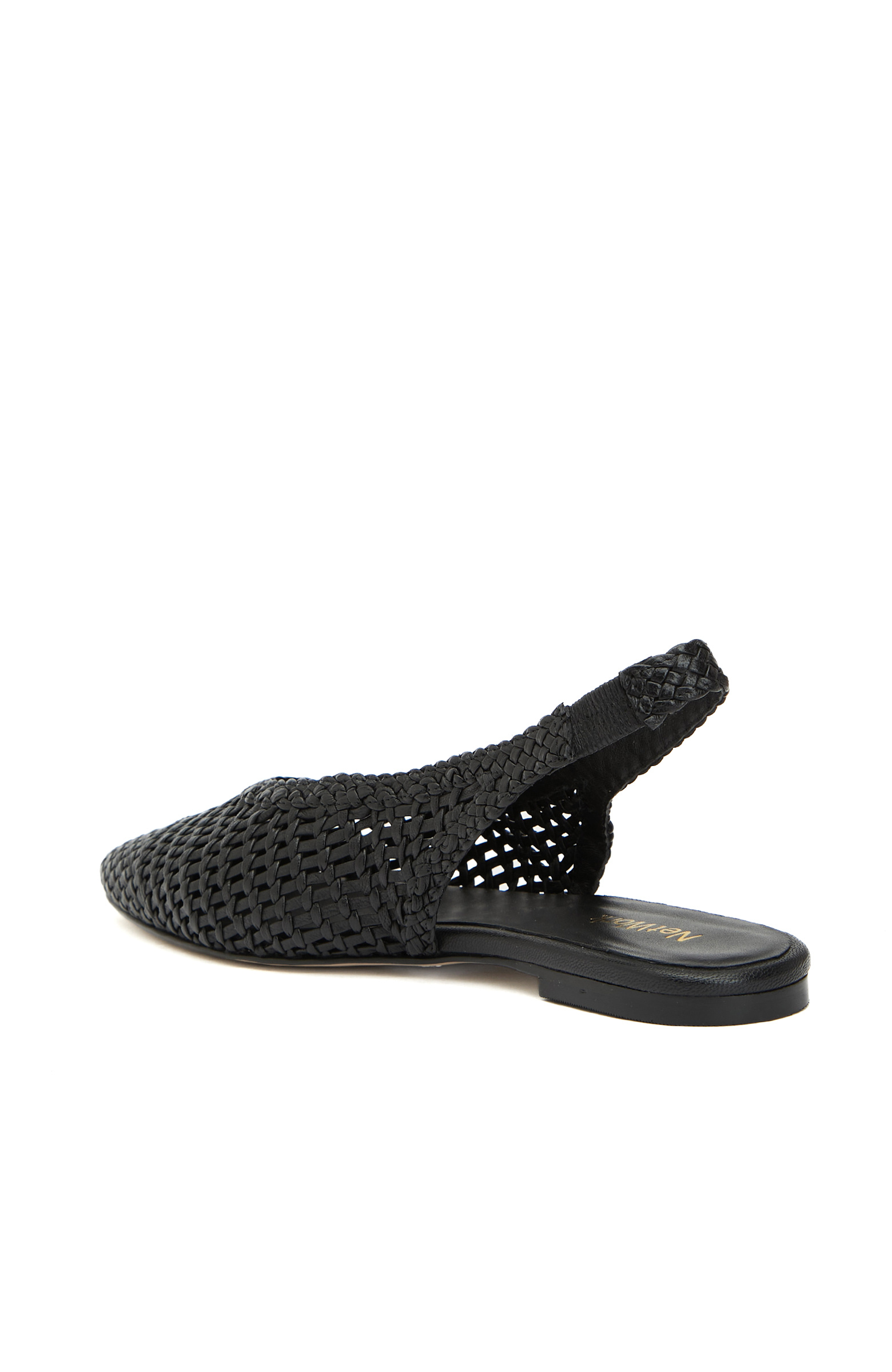 Black Knit Detailed Women's Leather Sandals