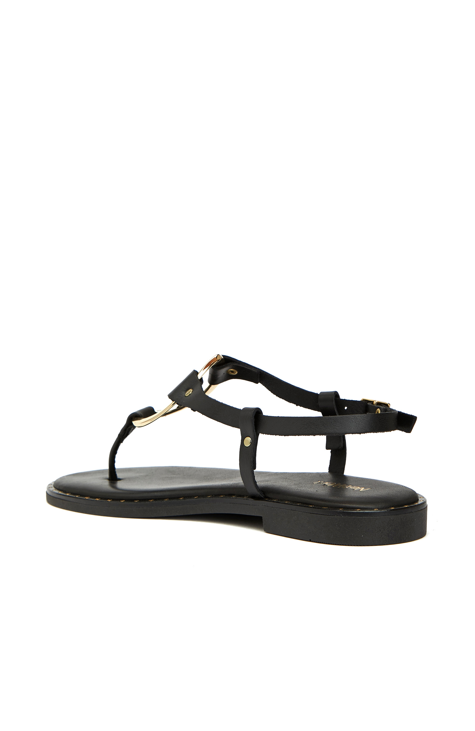 Siyah Kadın Deri Sandalet