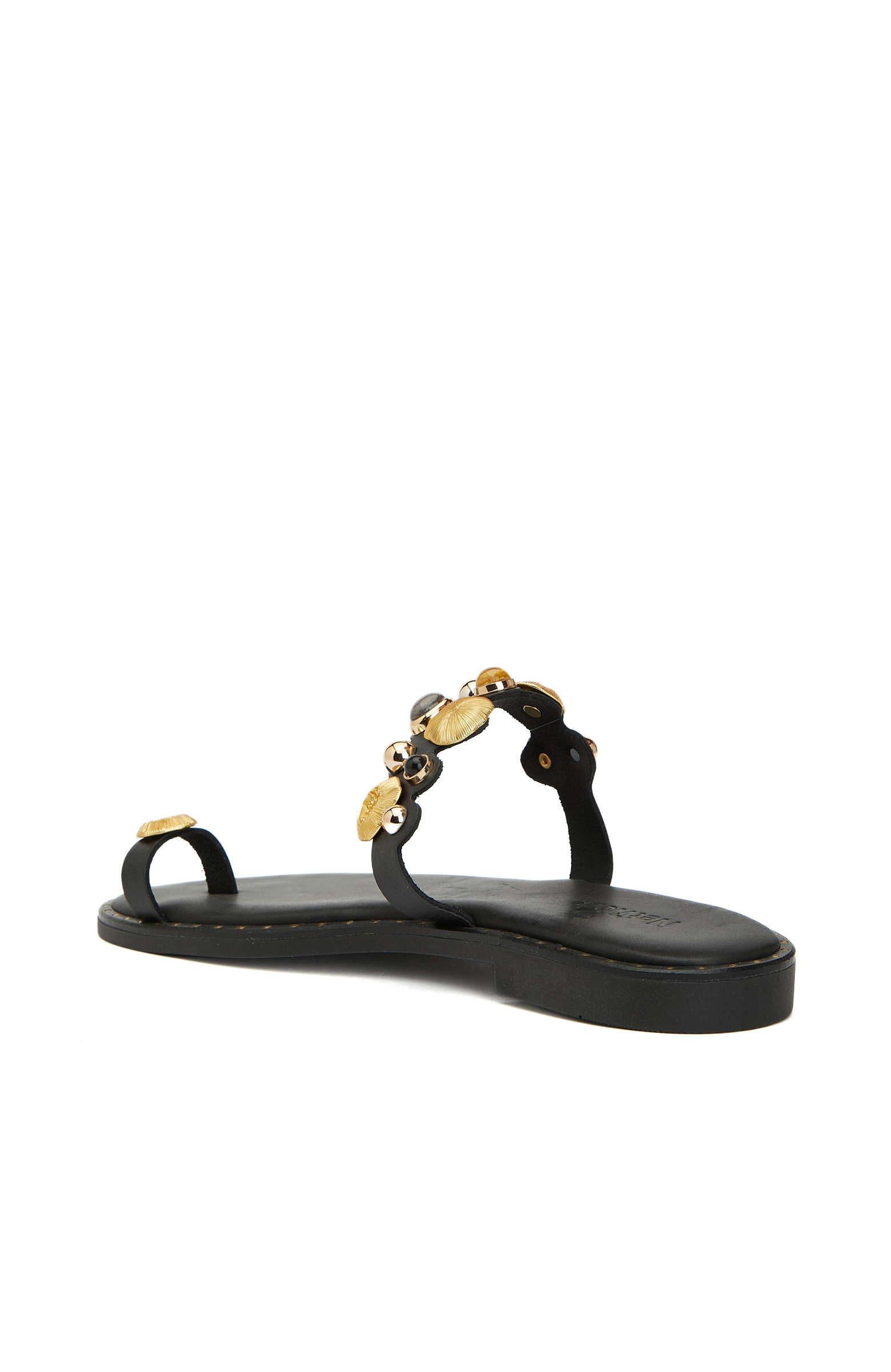 Siyah Toka Detaylı Kadın Deri Terlik