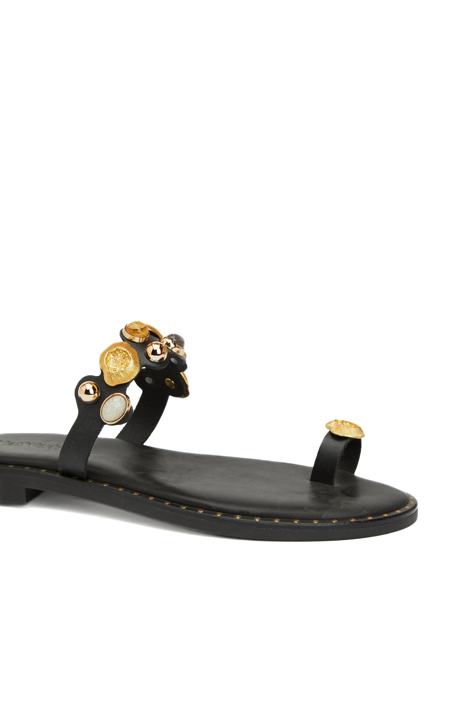 Siyah Toka Detaylı Kadın Deri Terlik