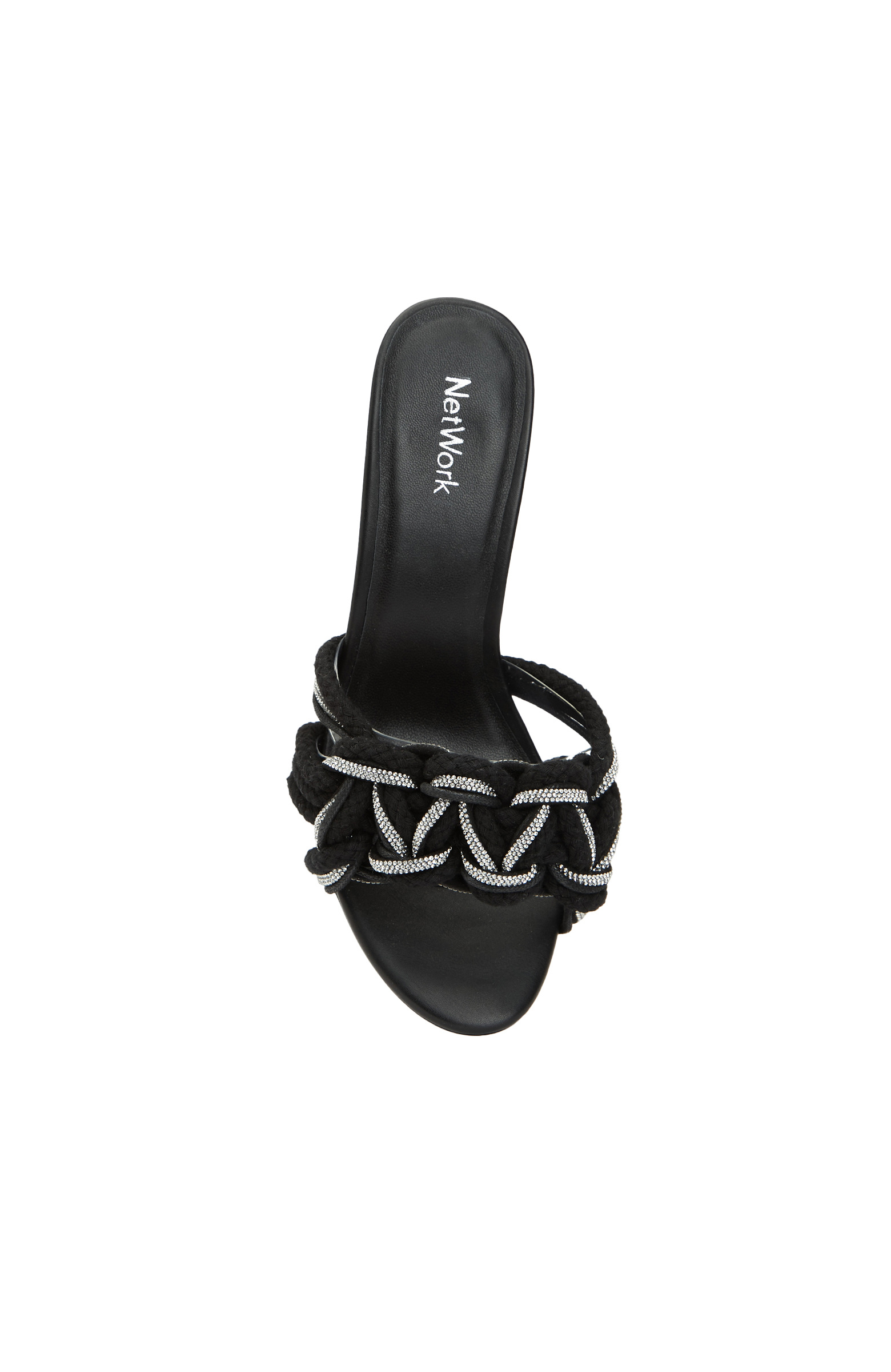 Siyah Örgü Detaylı Kadın Terlik