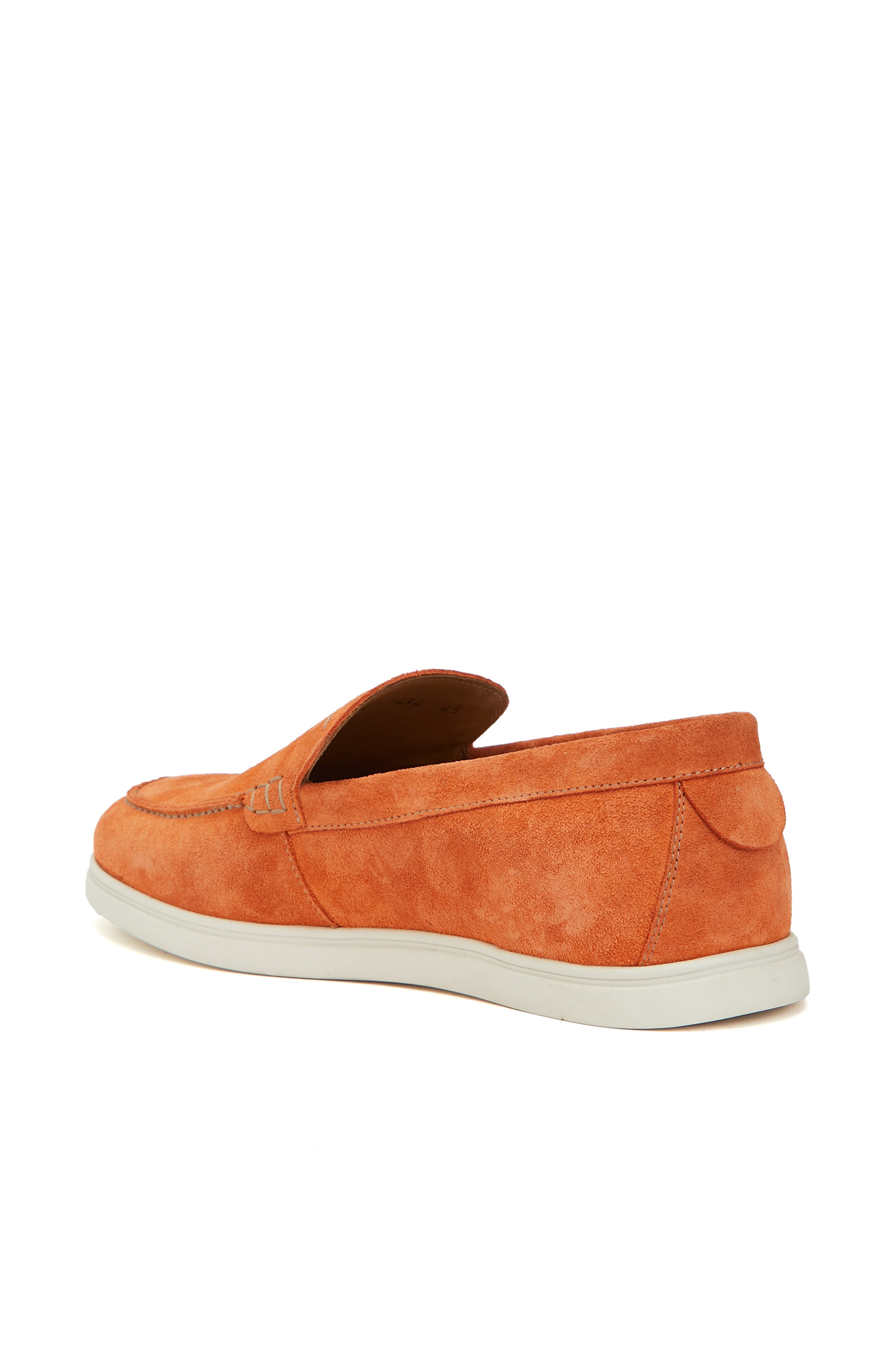 Turuncu Saraç Detaylı Erkek Deri Loafer