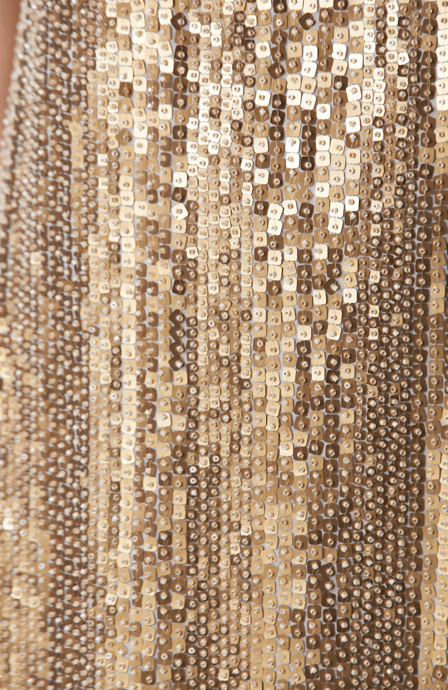 Gold Payetli Abiye Elbise