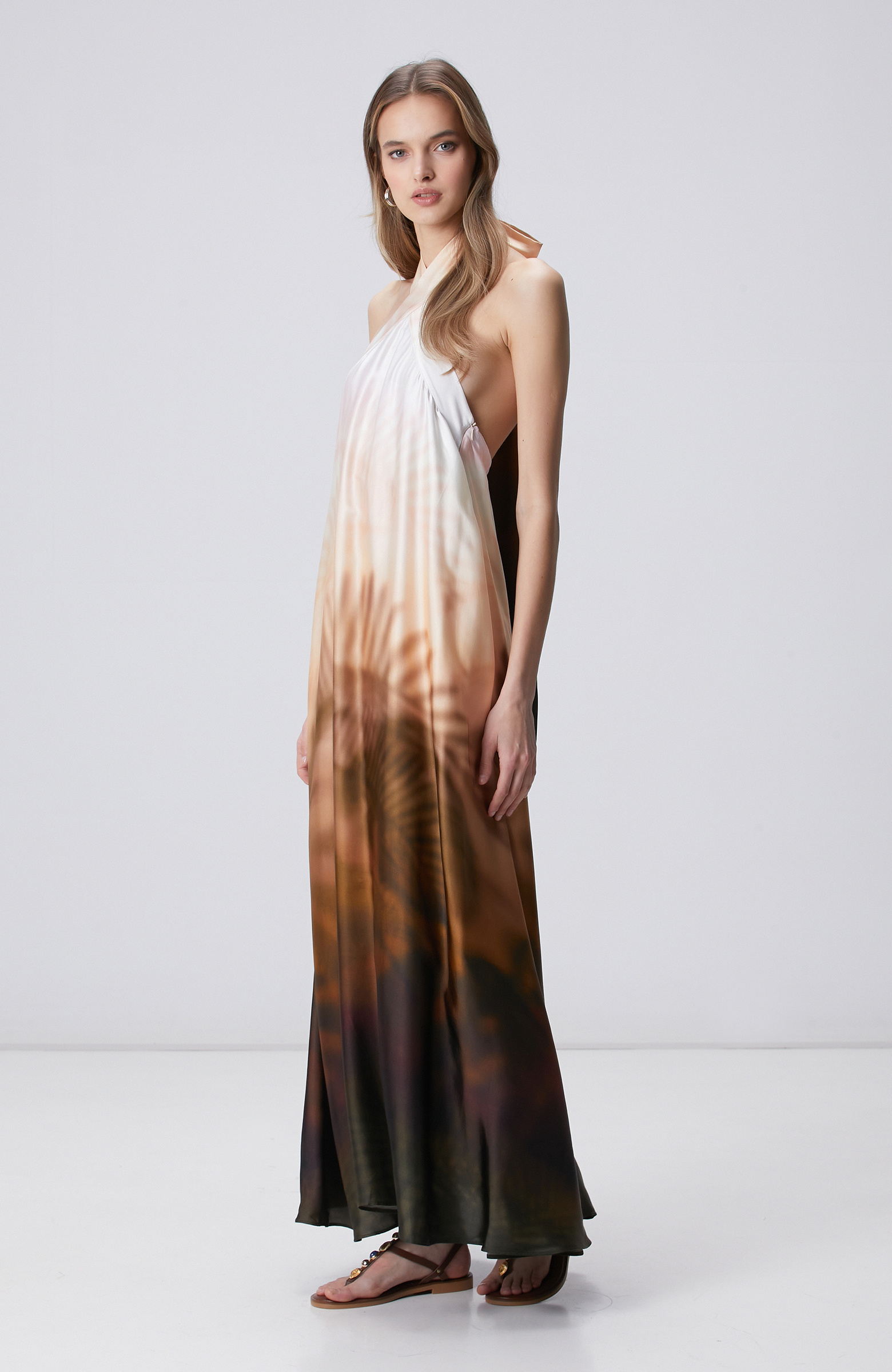 Limited Bronze Patterned Evening Dress