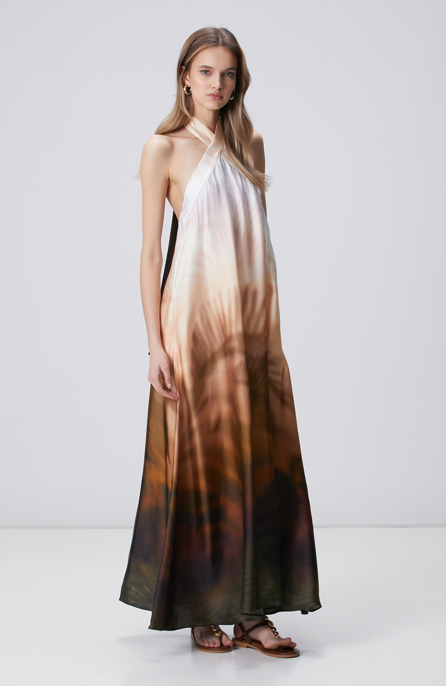 Limited Bronze Patterned Evening Dress