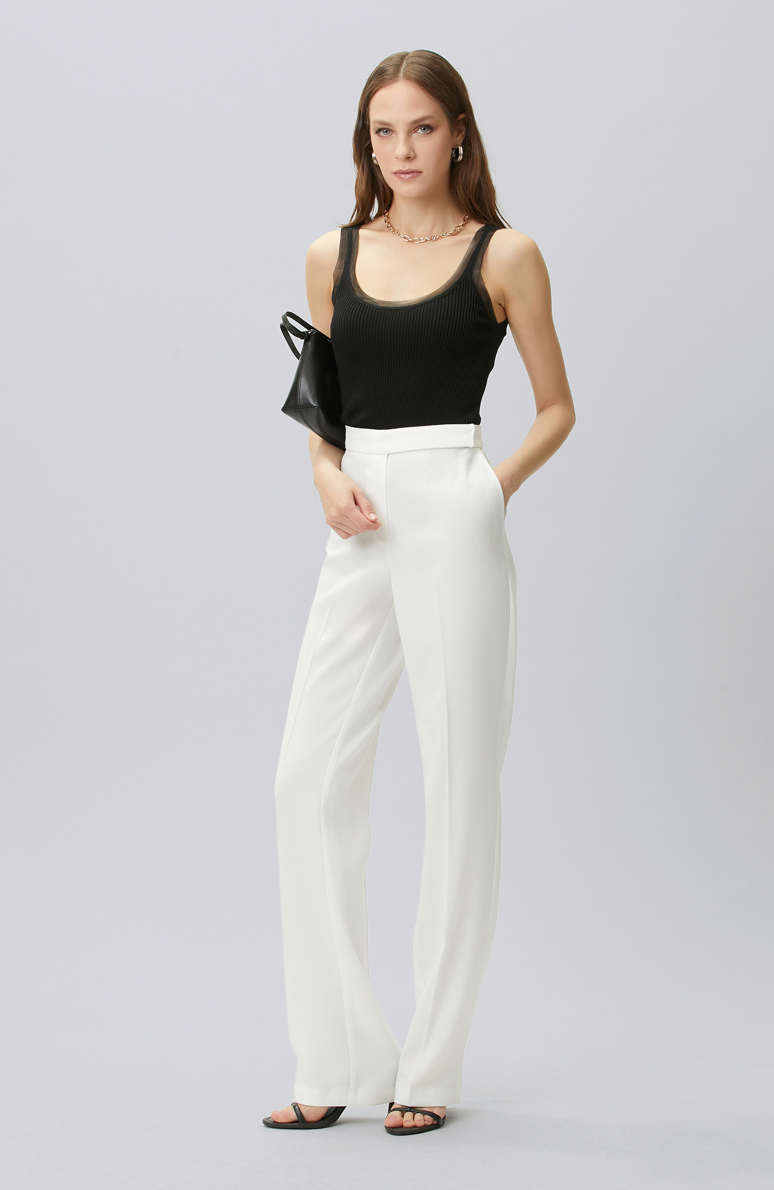 Kırık Beyaz Abiye Pantolon