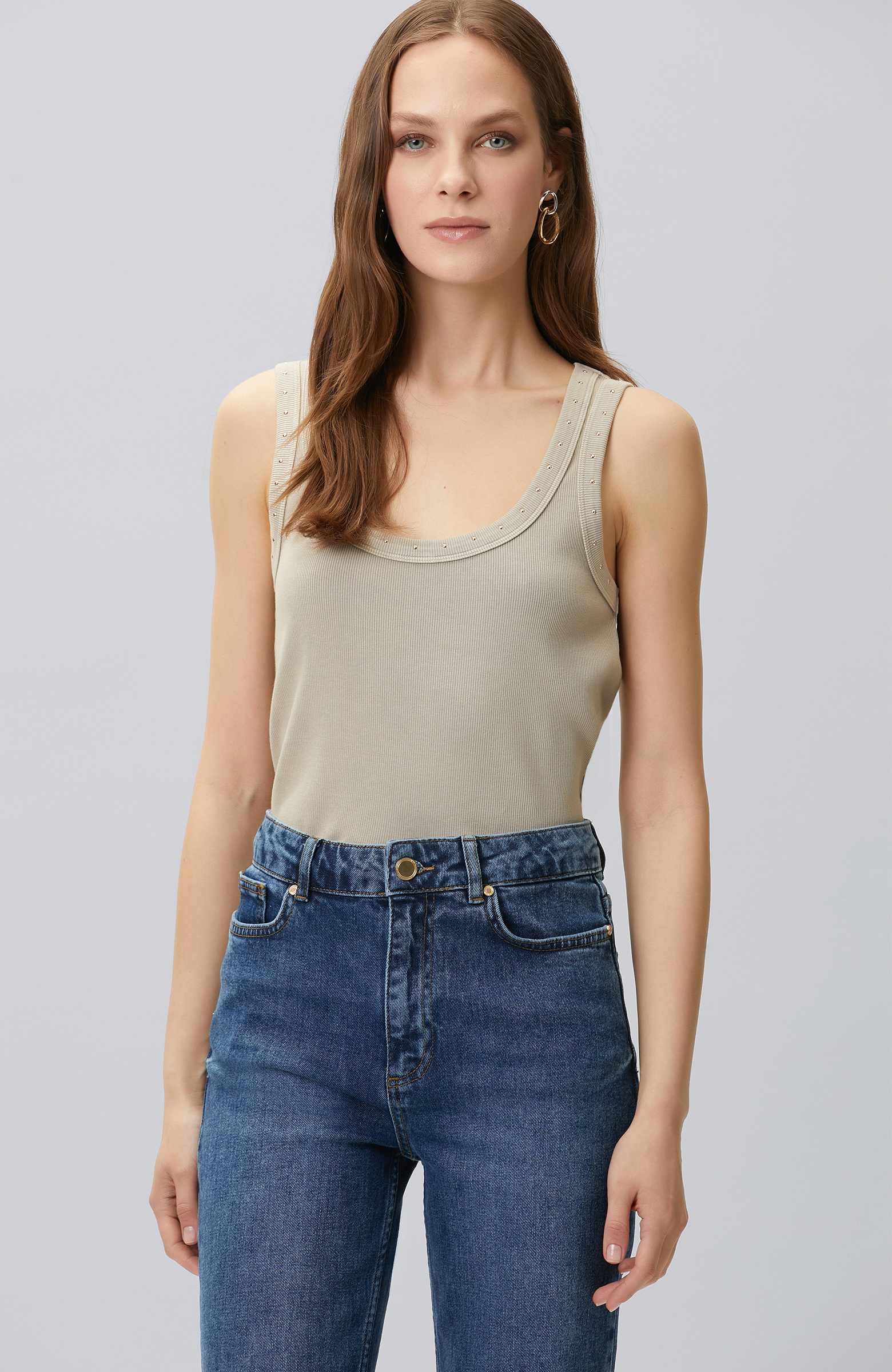 Mink Stone Printed Ribli T-shirt