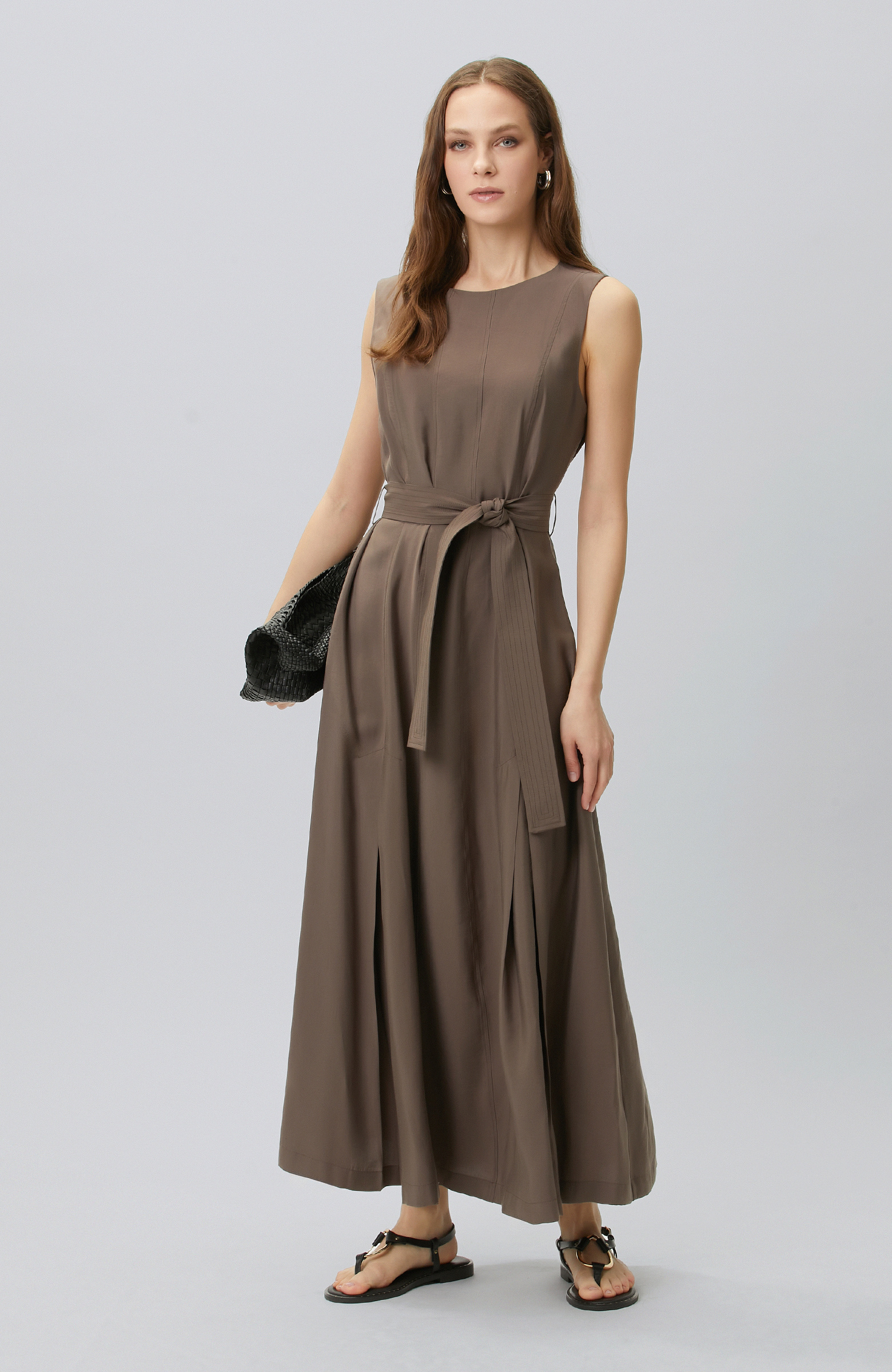 Brown Belted Dress