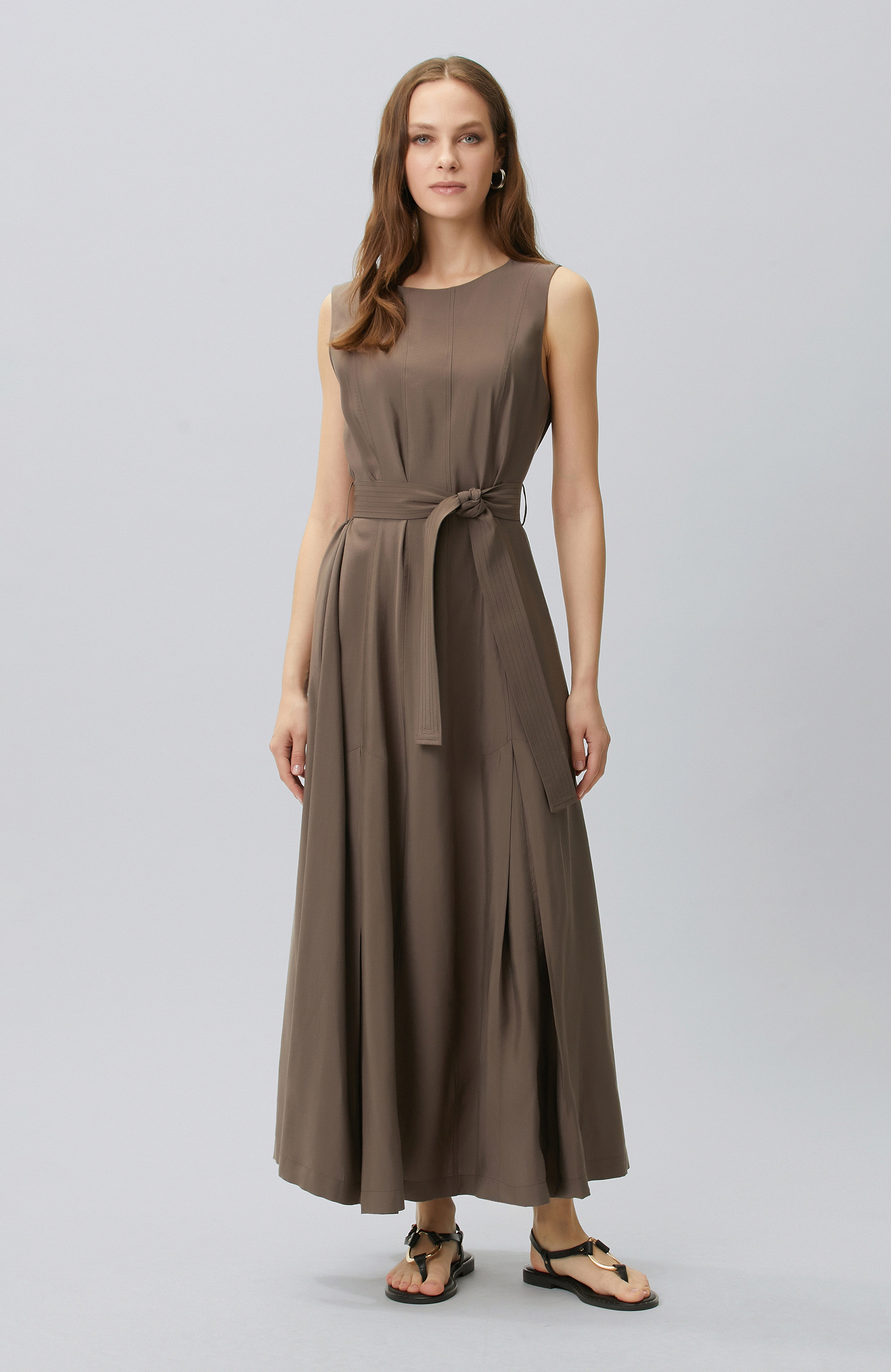 Brown Belted Dress