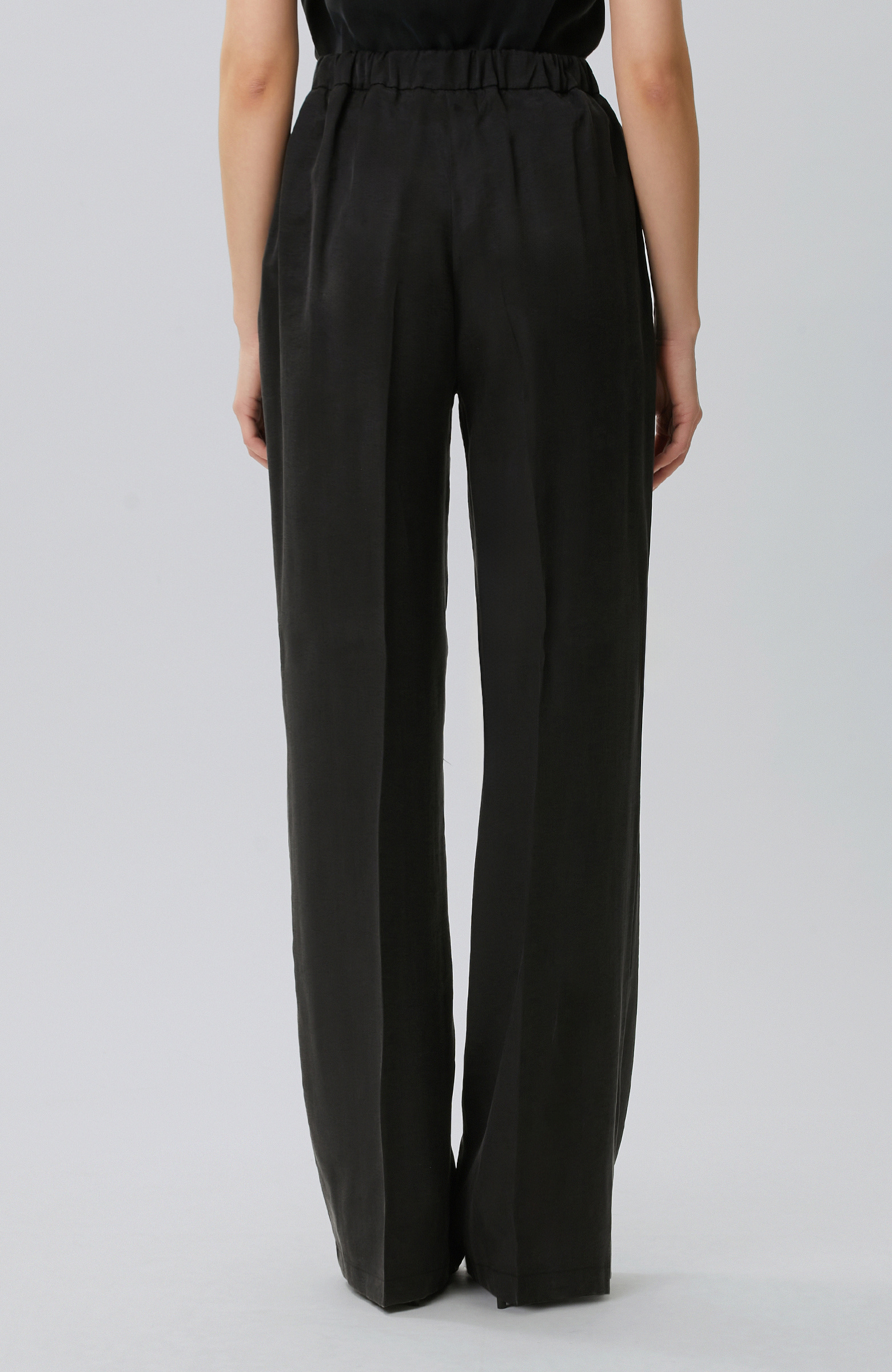 Black Pleated Palazzo Trousers