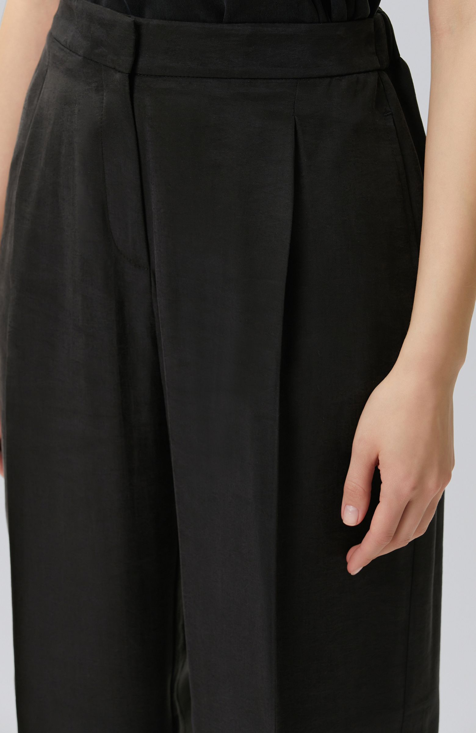 Black Pleated Palazzo Trousers
