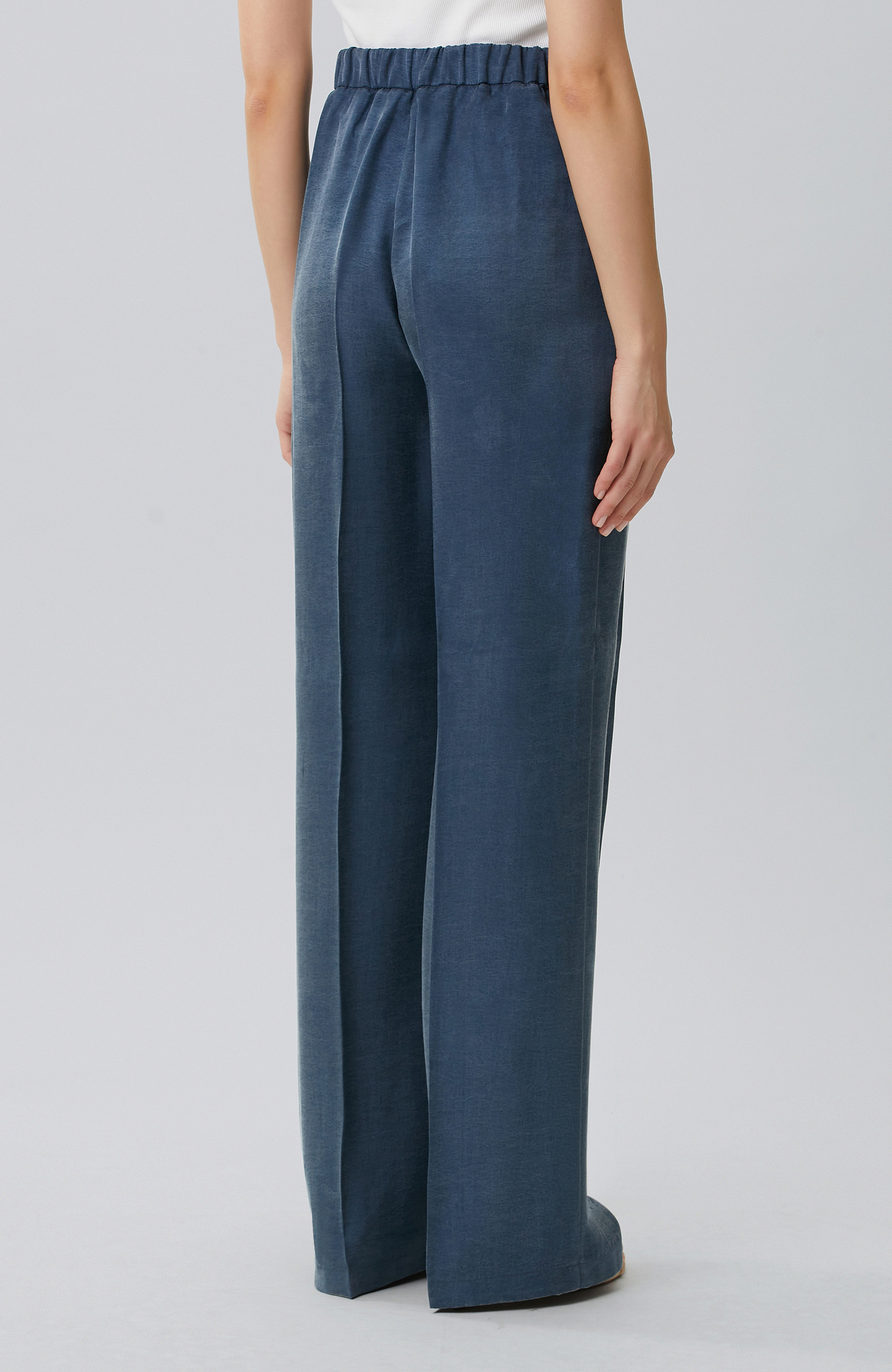 Indigo Pleated Palazzo Pants