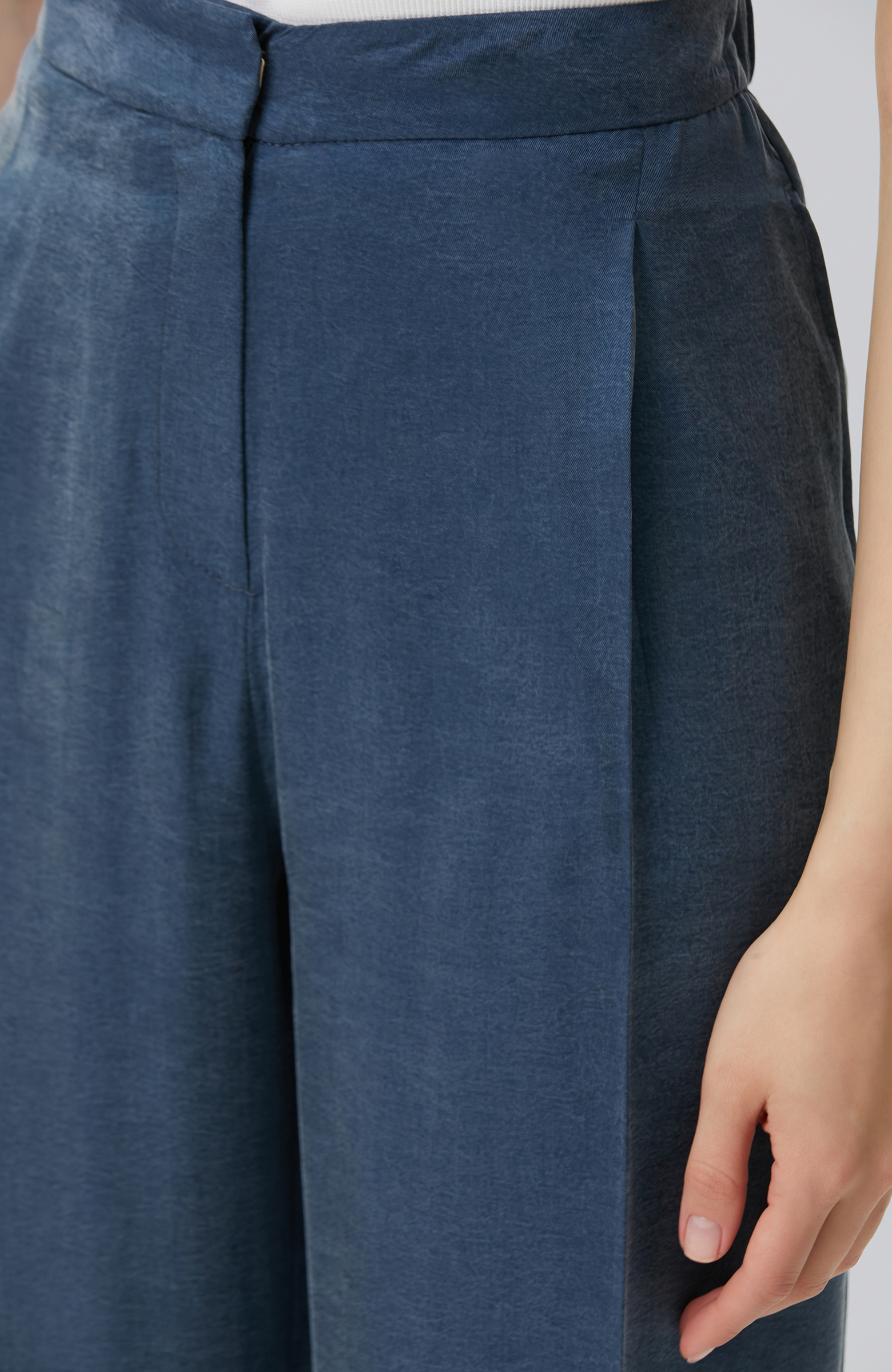 Indigo Pleated Palazzo Pants