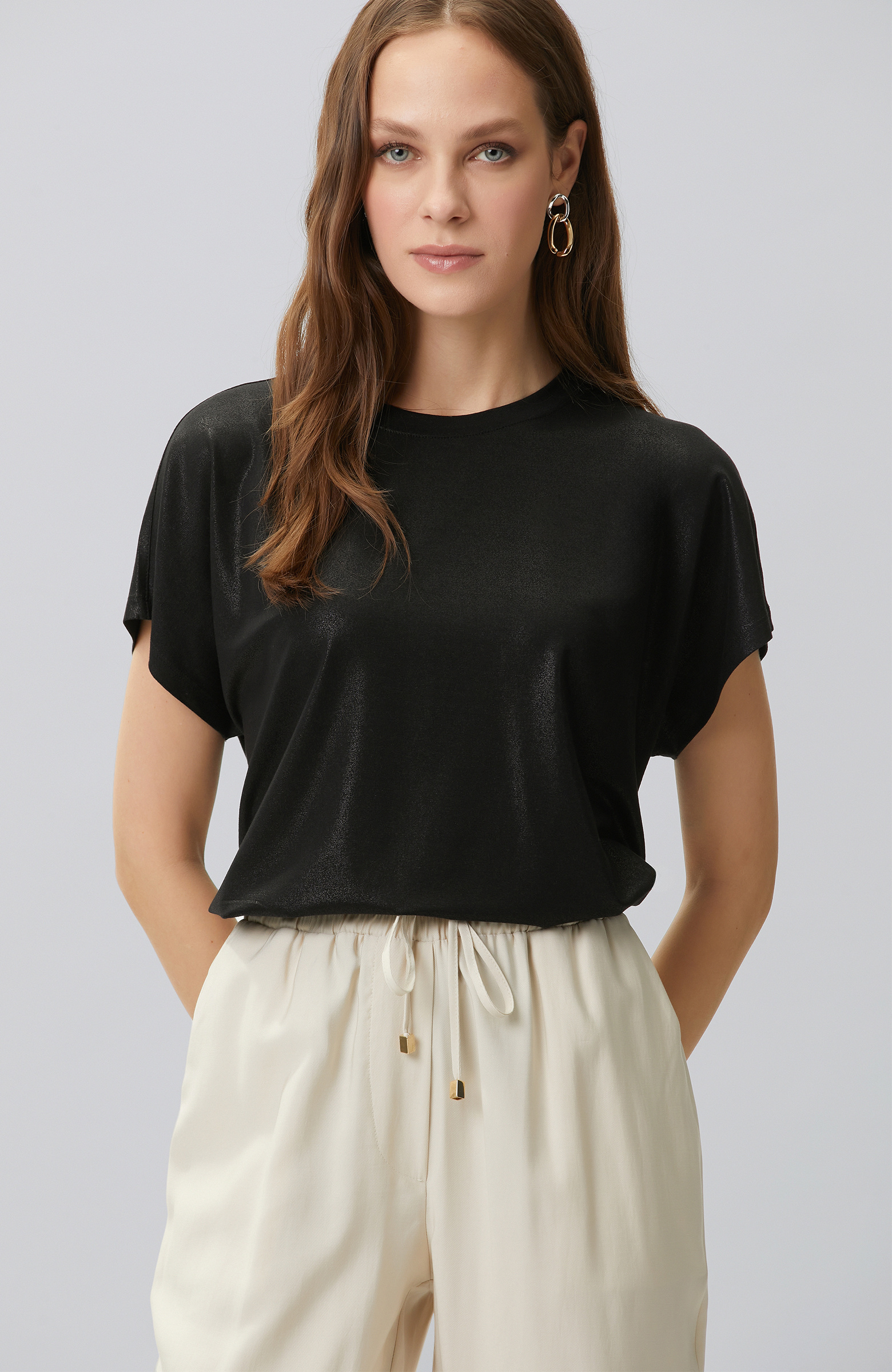 Black Foil Printed T-shirt