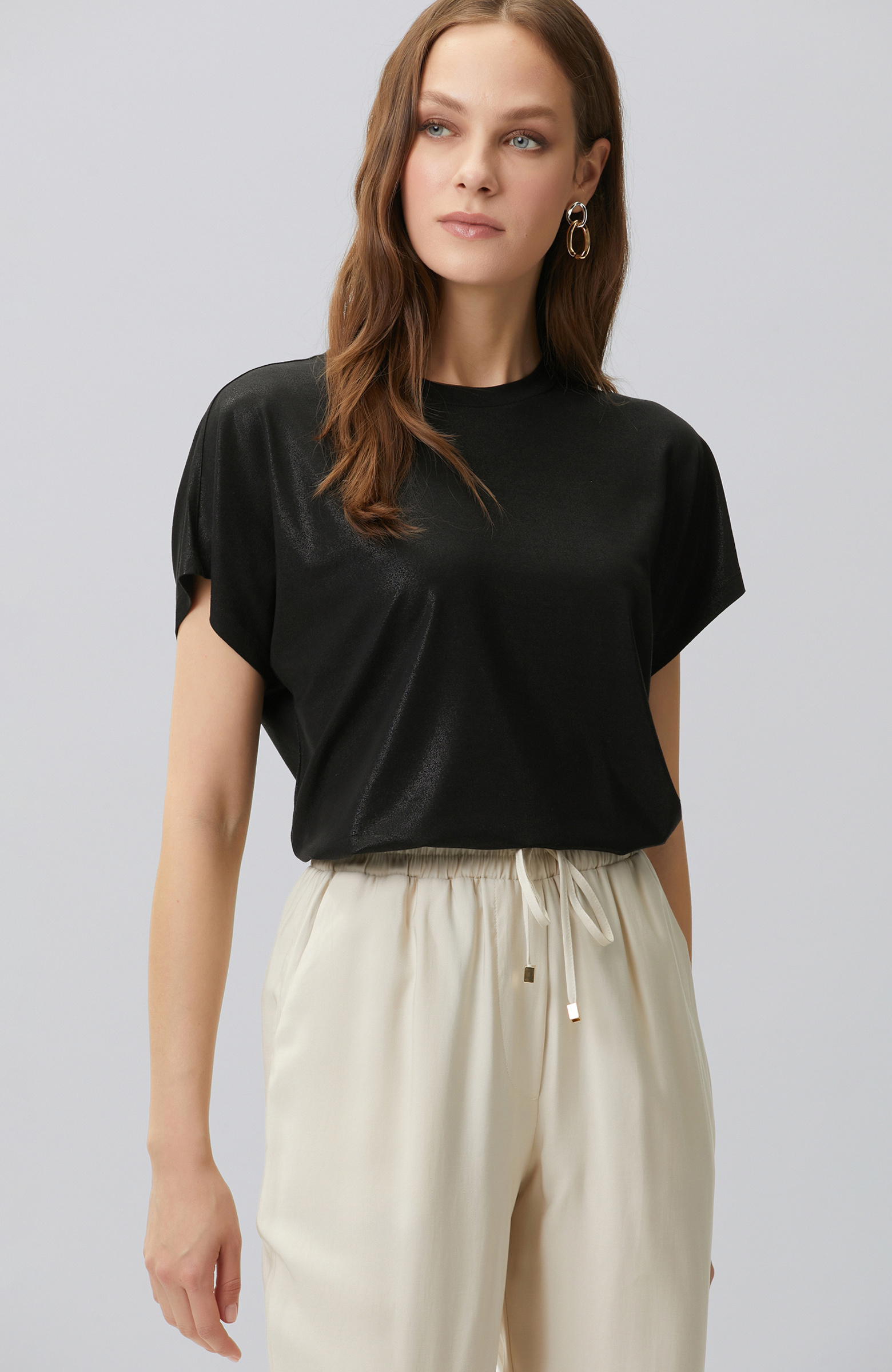 Black Foil Printed T-shirt