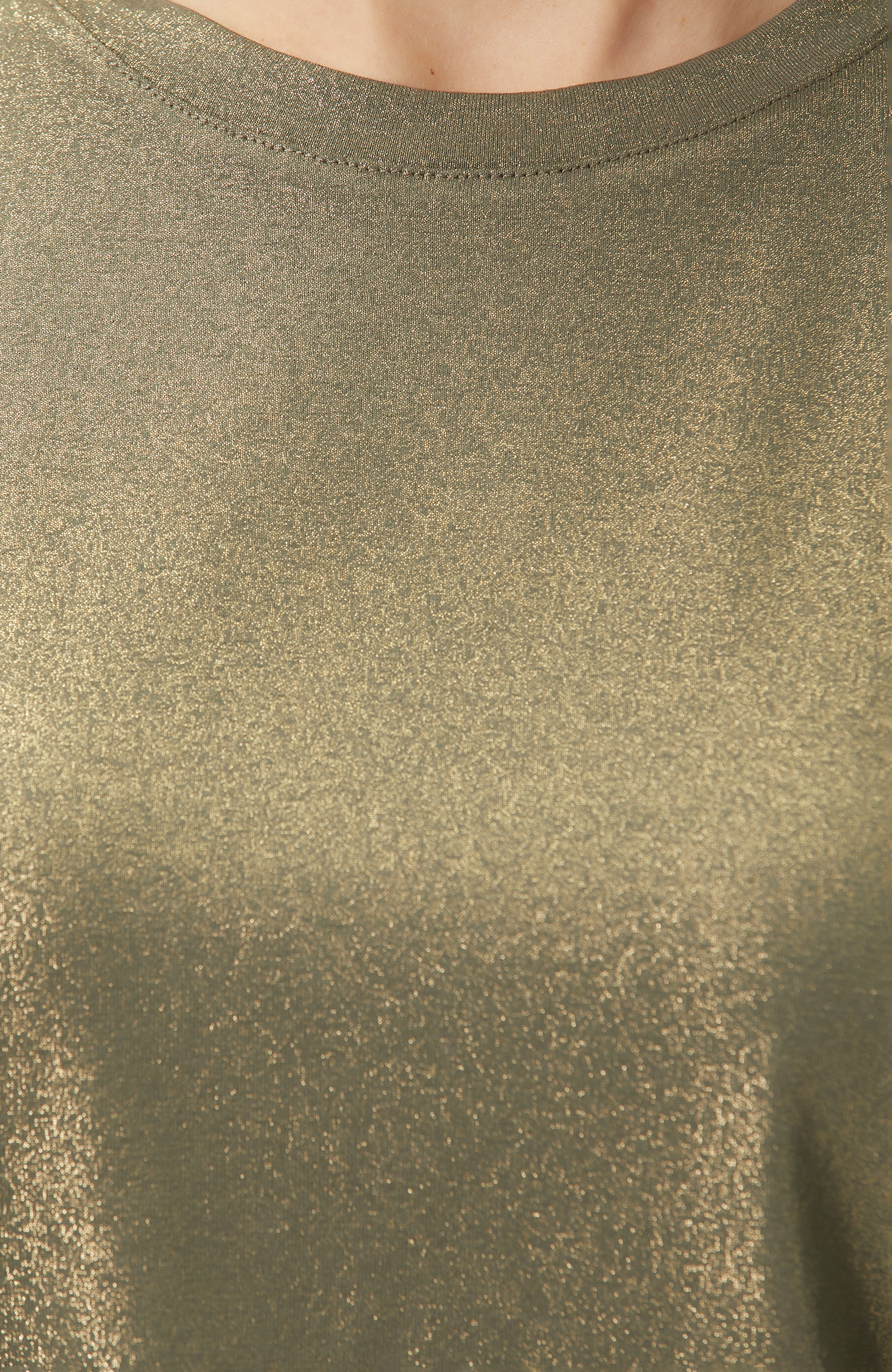 Haki Varak Baskılı T-shirt