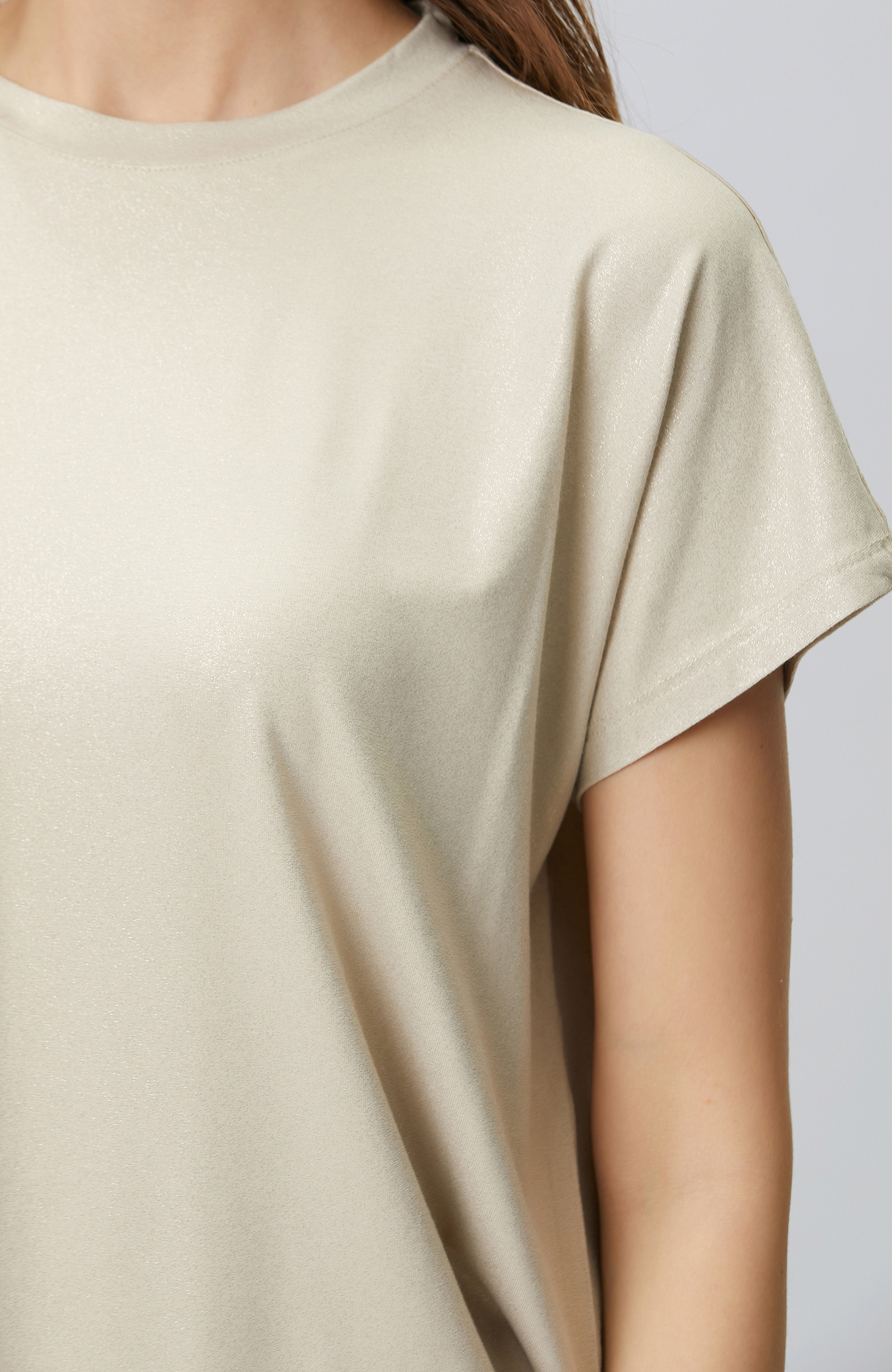 Bej Varak Baskılı T-shirt