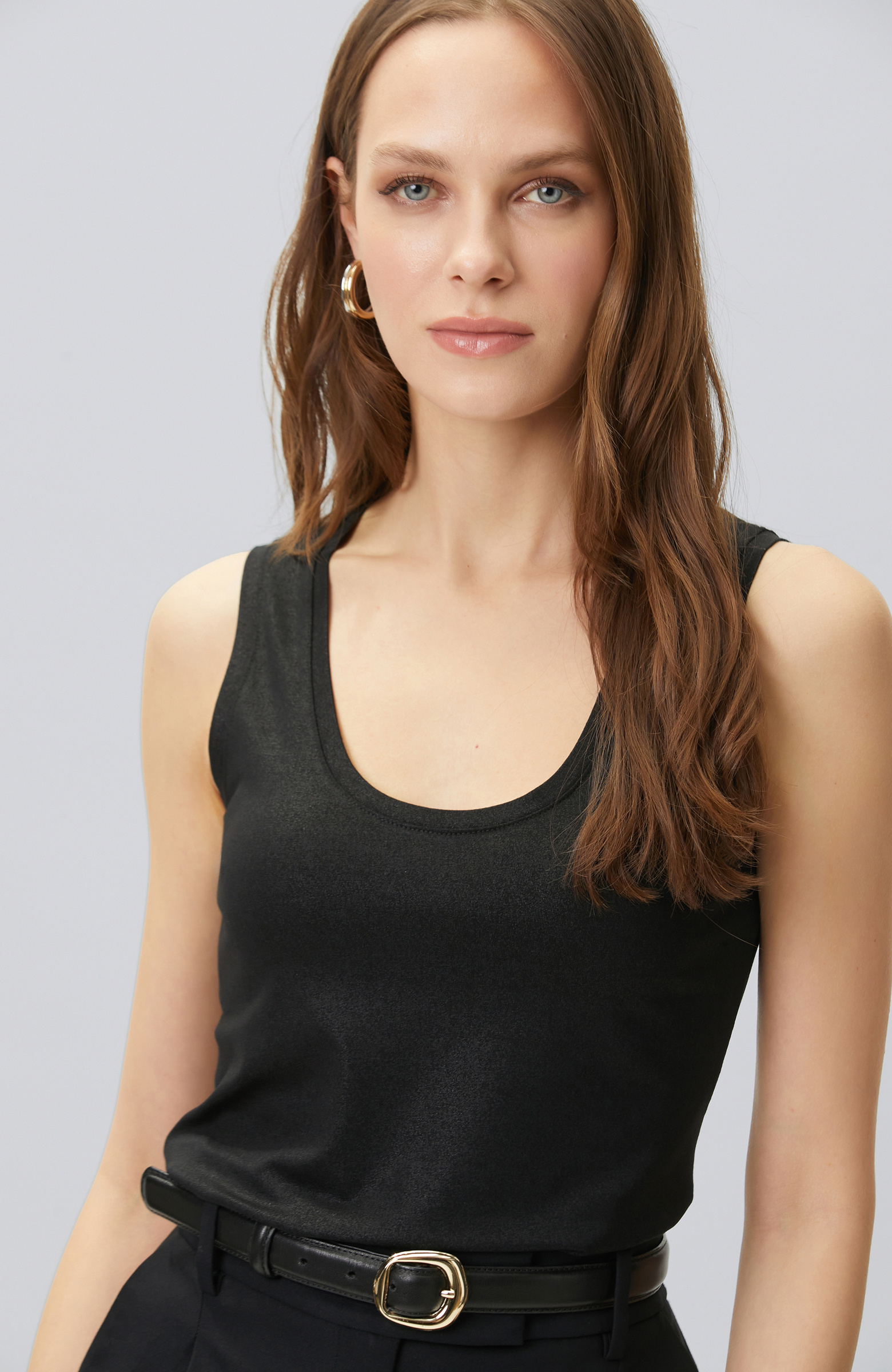 Siyah Varak Baskılı T-shirt