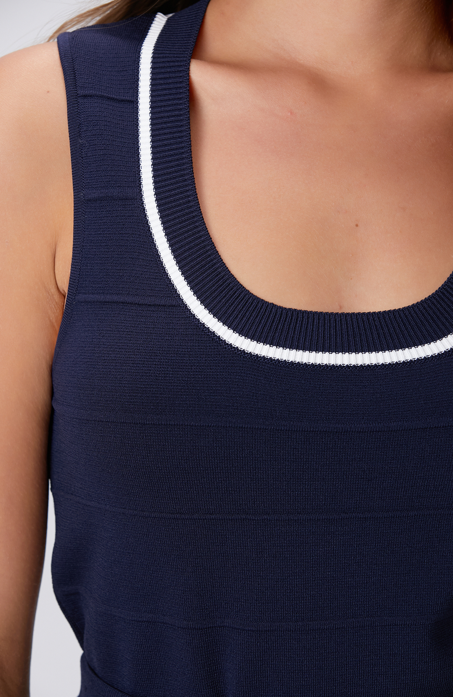 Lacivert Örgü Jakarlı Rayon Kazak