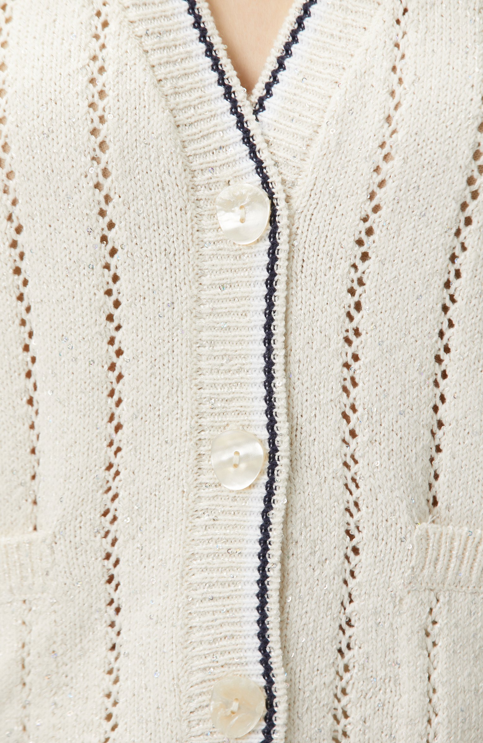 Stone Openwork Knit Knitwear Vest