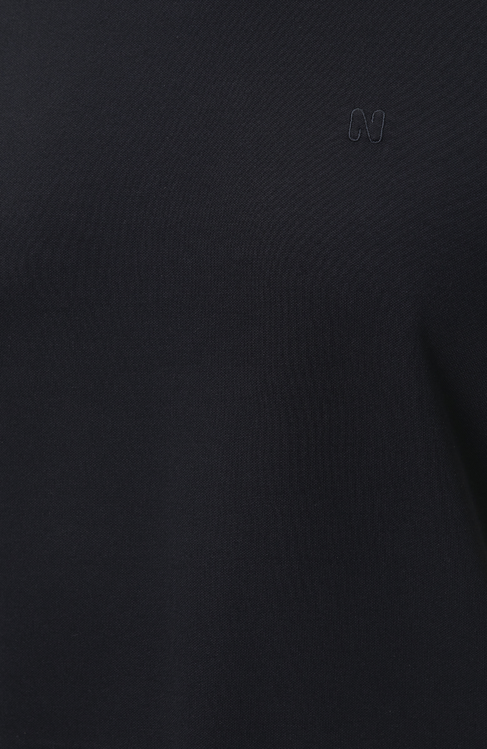 Navy Blue Pique Patterned Basic T-shirt