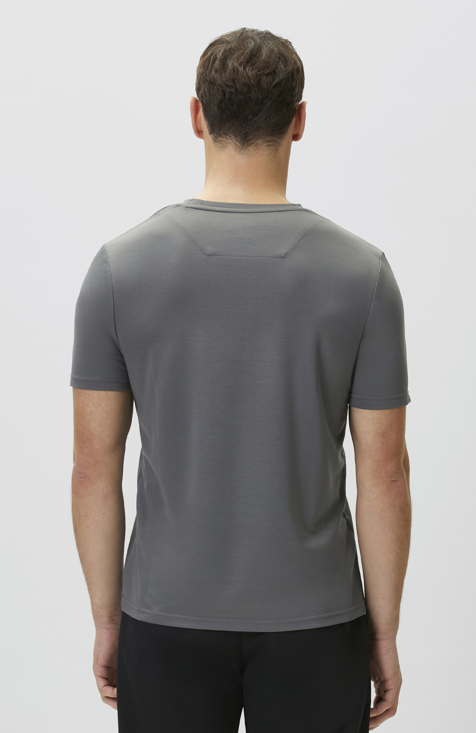 Antrasit Pike Desen Basic T-shirt
