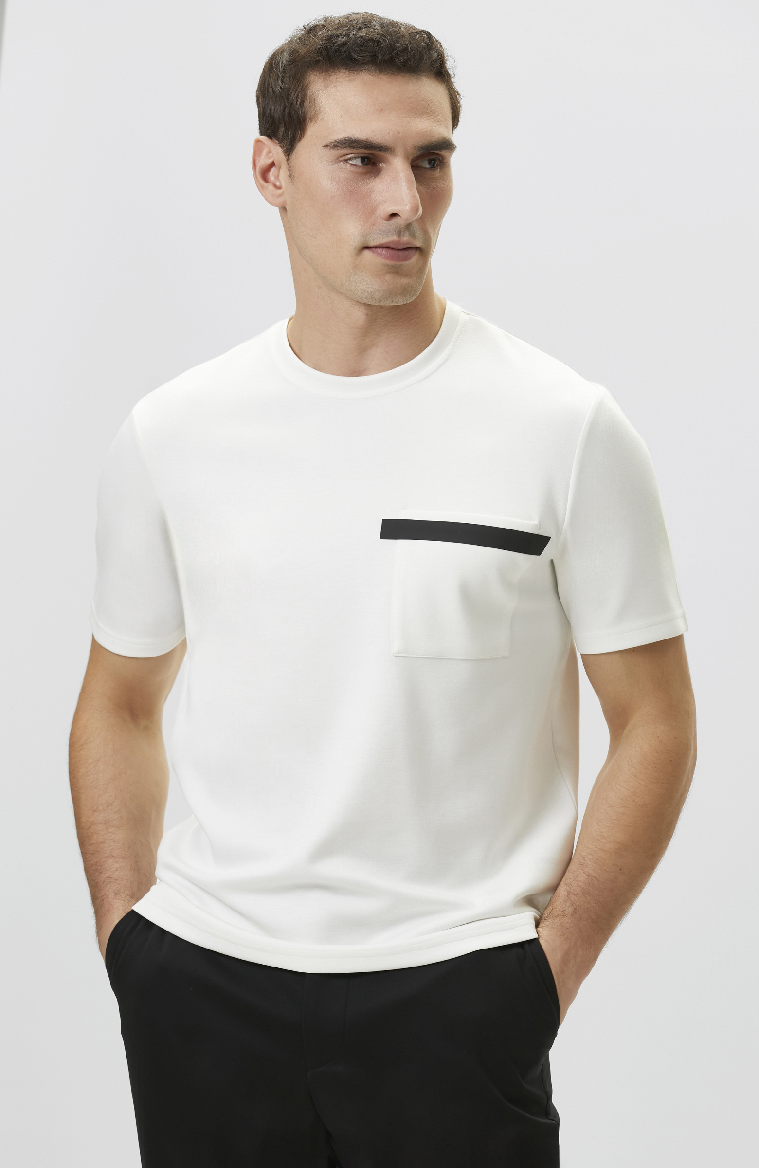 Ekru Baskı Detaylı T-shirt