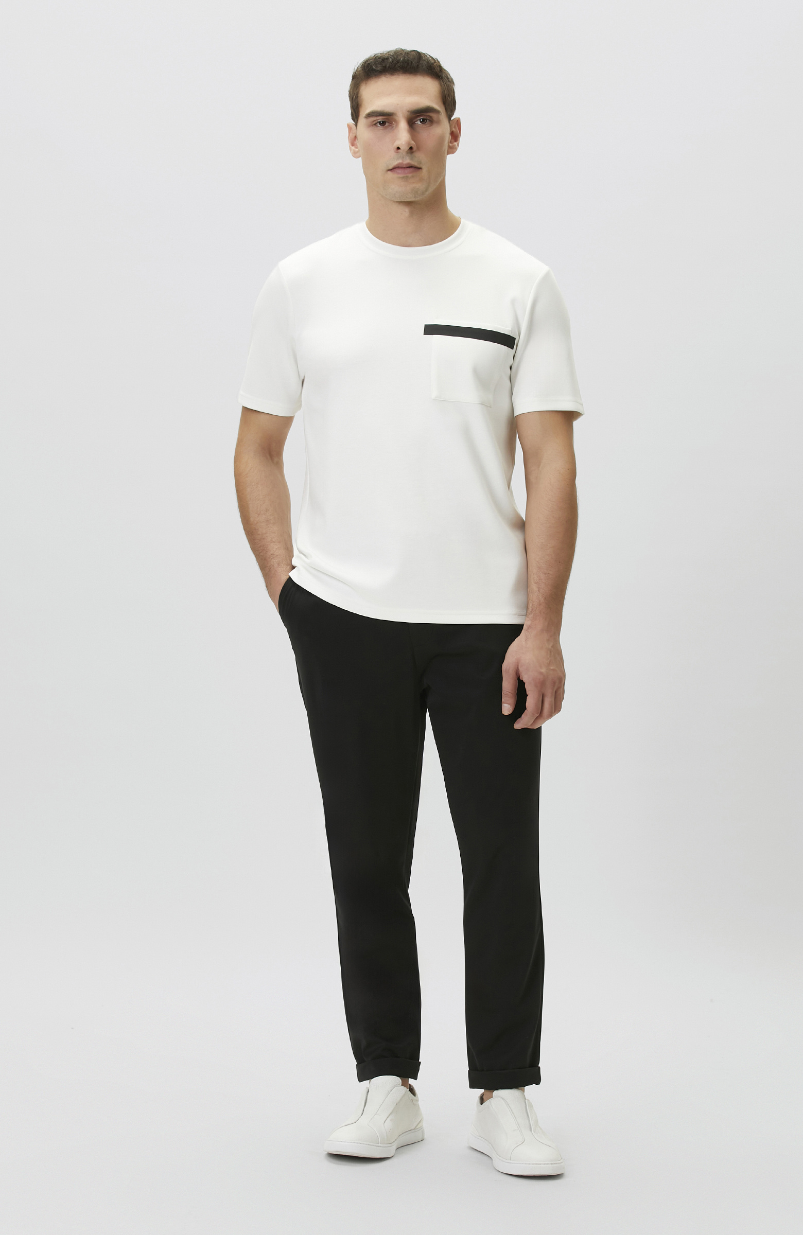 Ekru Baskı Detaylı T-shirt