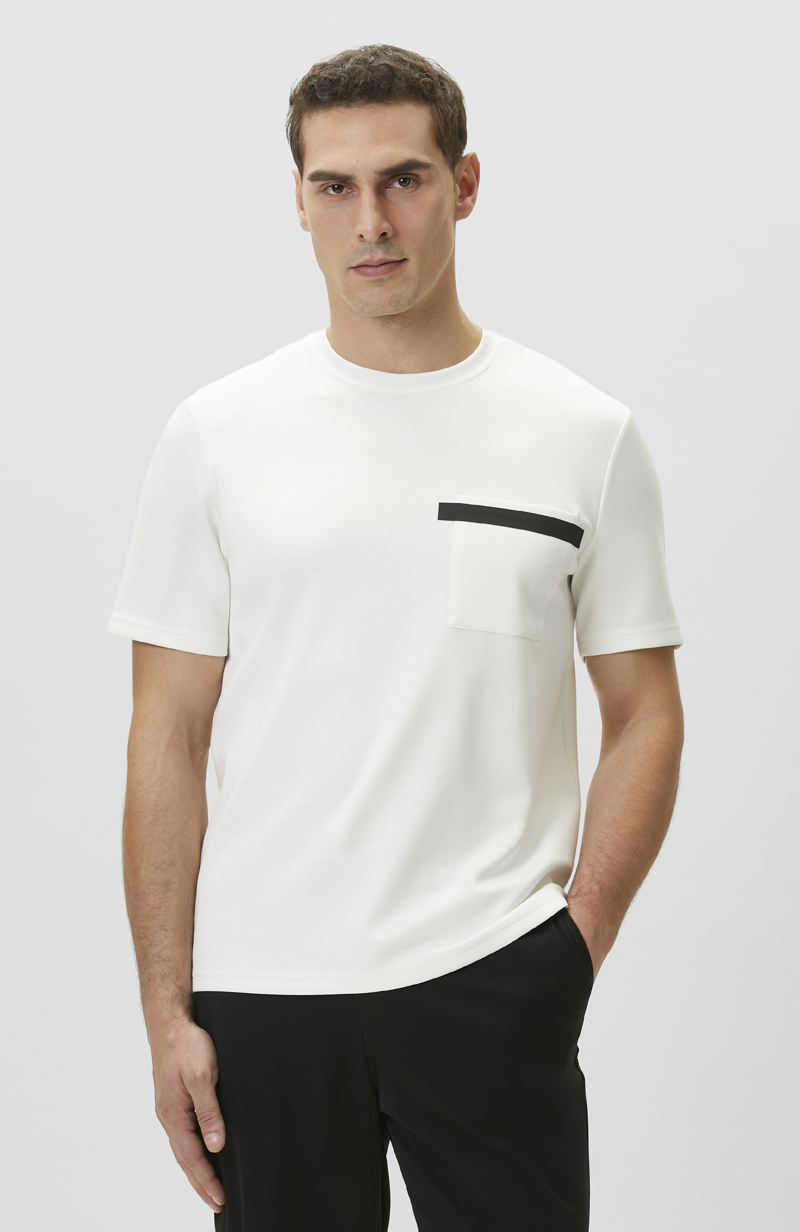 Ekru Baskı Detaylı T-shirt