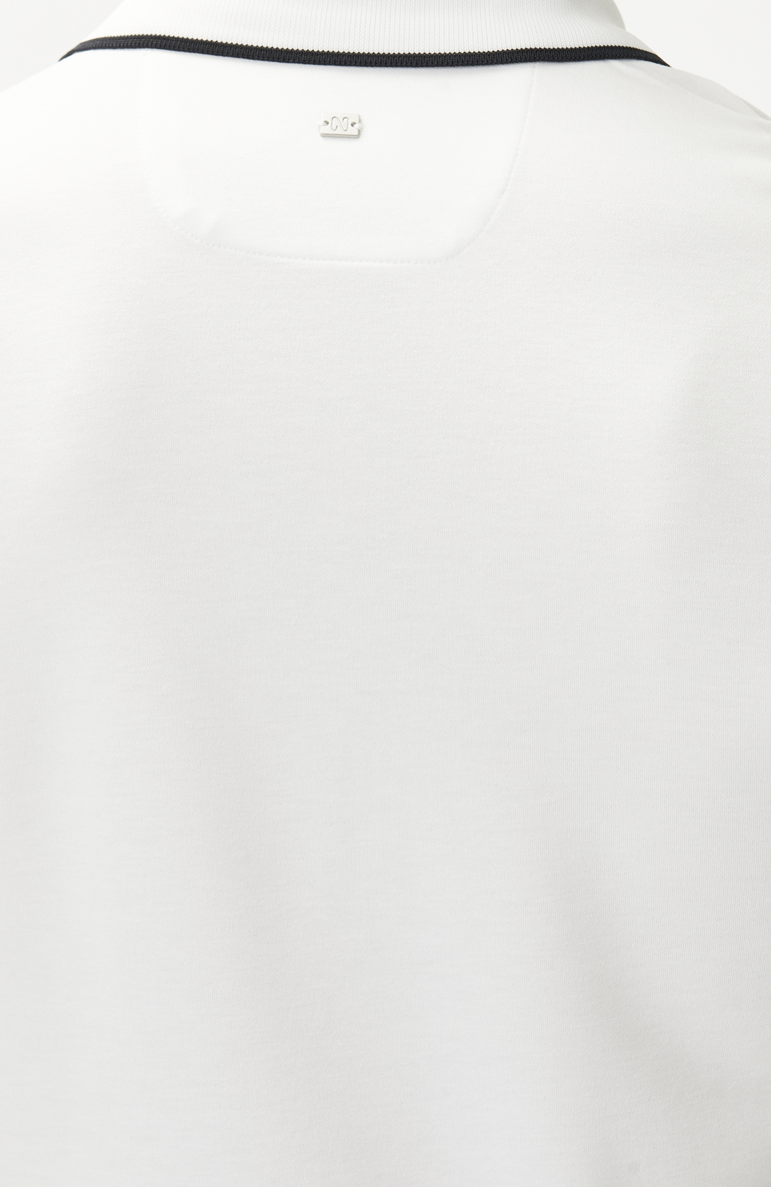 Kırık Beyaz Polo Yaka Pike Desen T-shirt