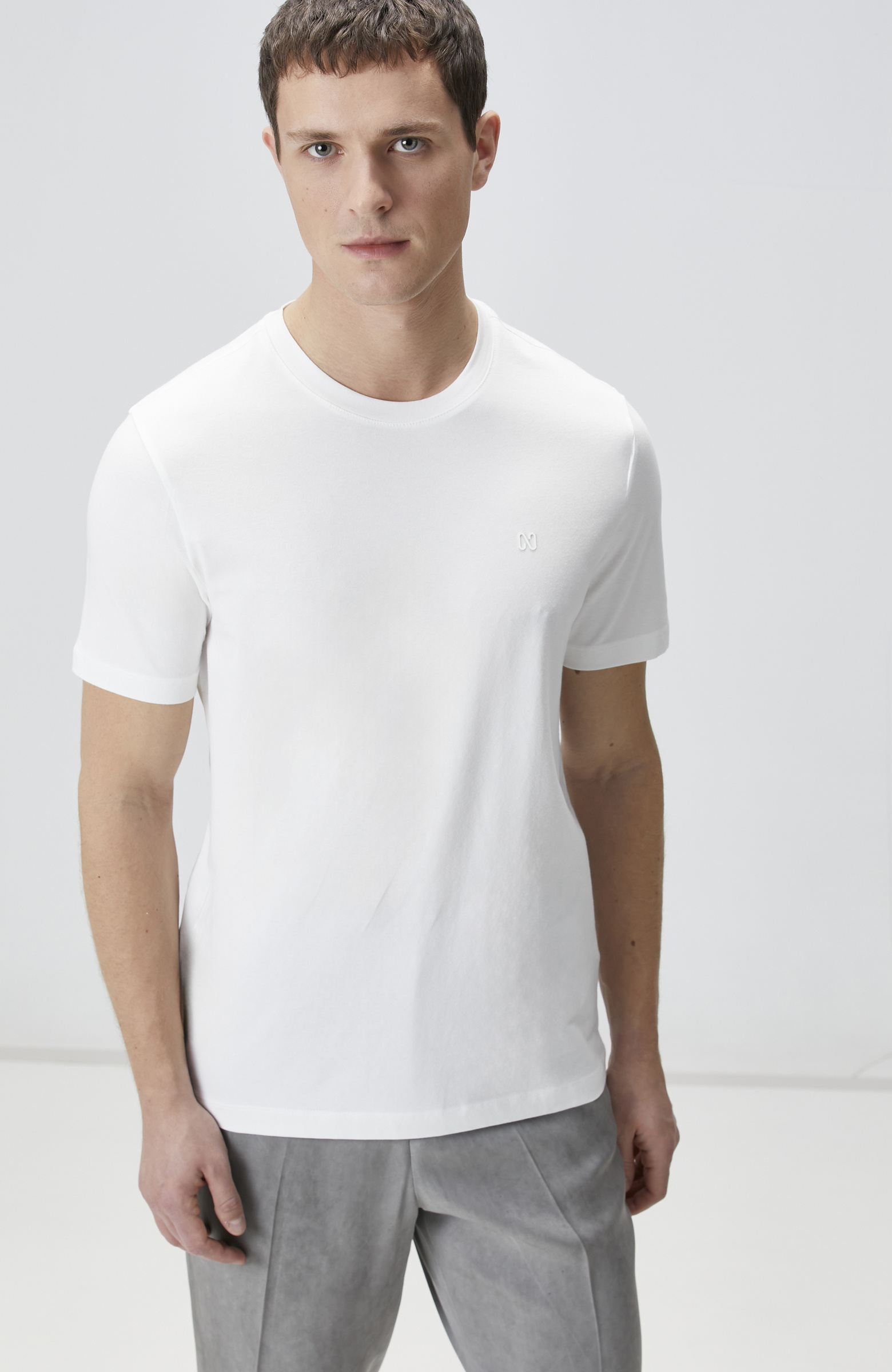 Beyaz Kısa Kol Basic T-shirt