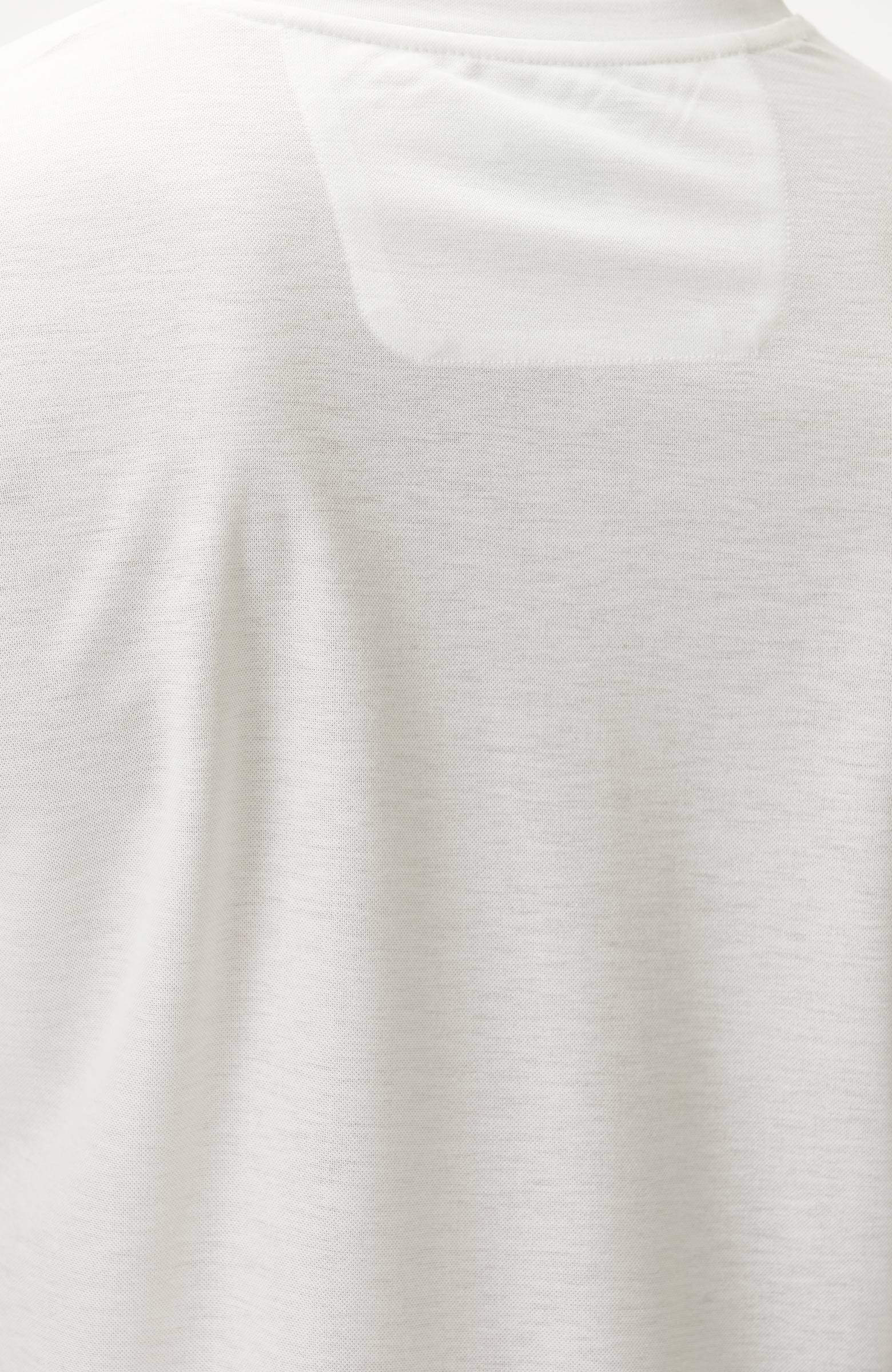 Comfort Fit Kırık Beyaz Bisiklet Yaka T-shirt