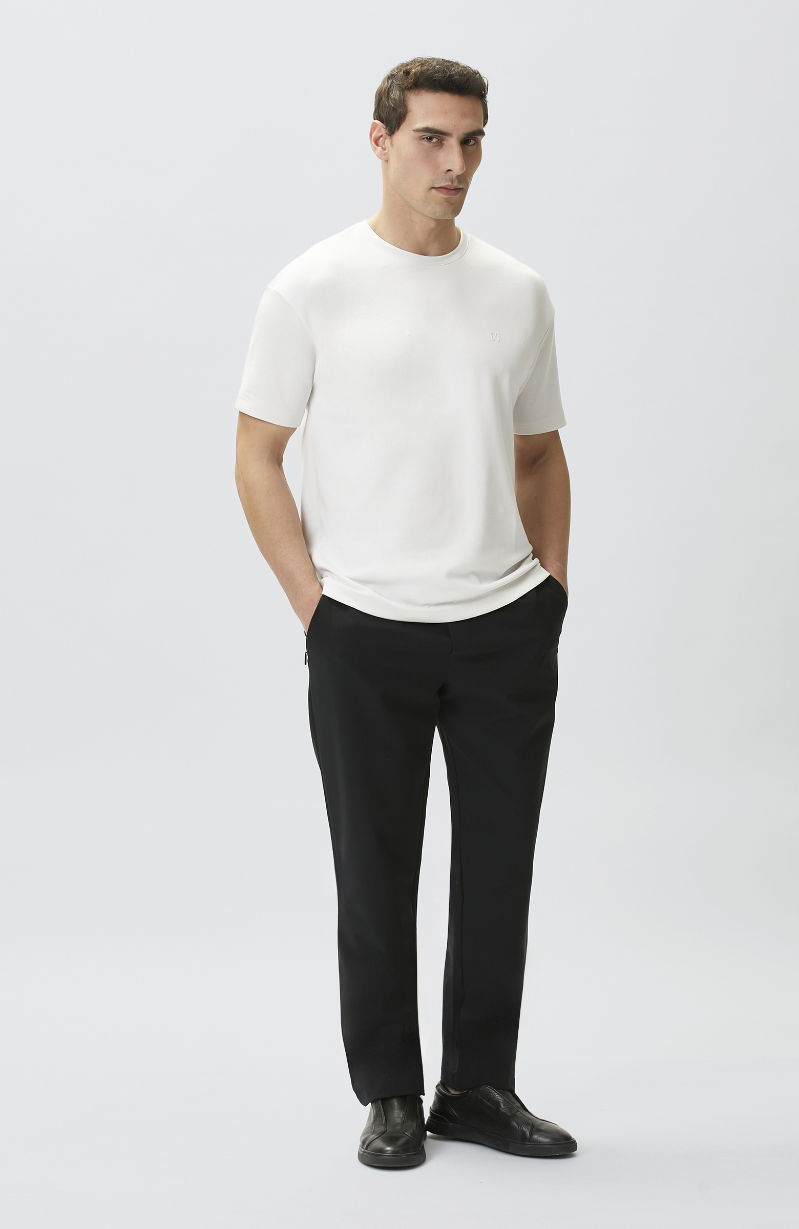 Comfort Fit Basic Kırık Beyaz T-shirt