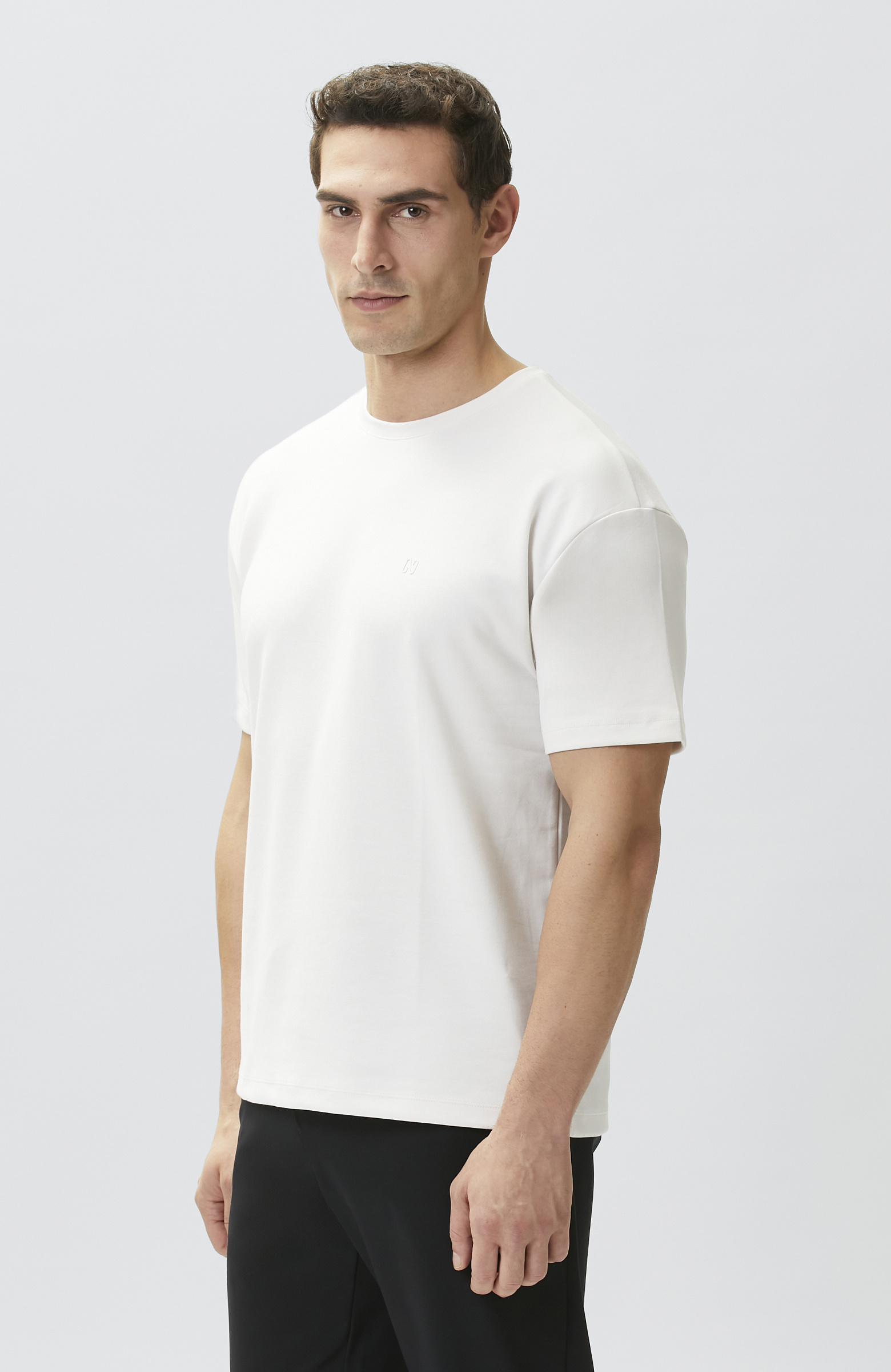 Comfort Fit Basic Kırık Beyaz T-shirt