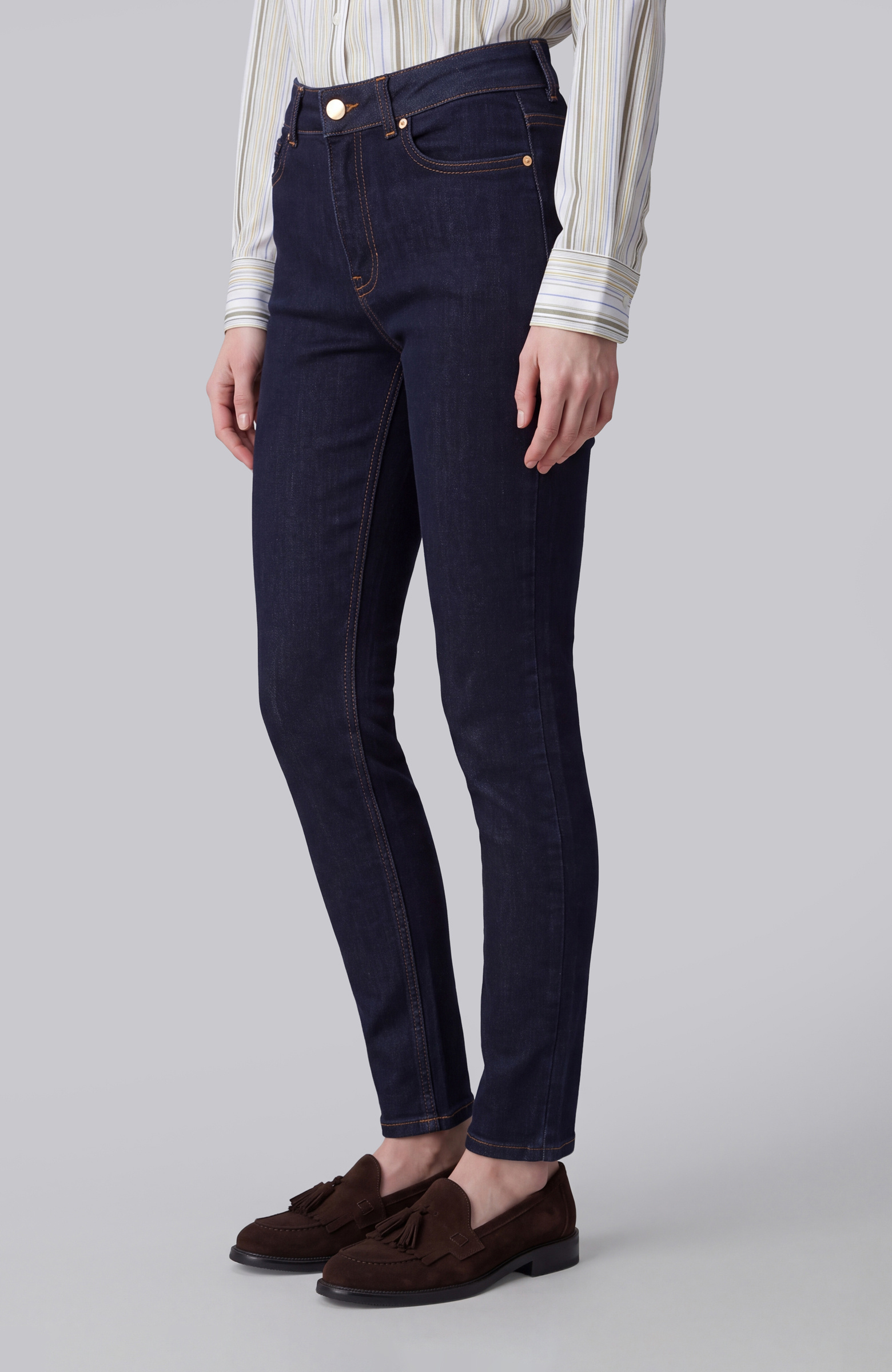 Navy Blue Raw Denim Trousers
