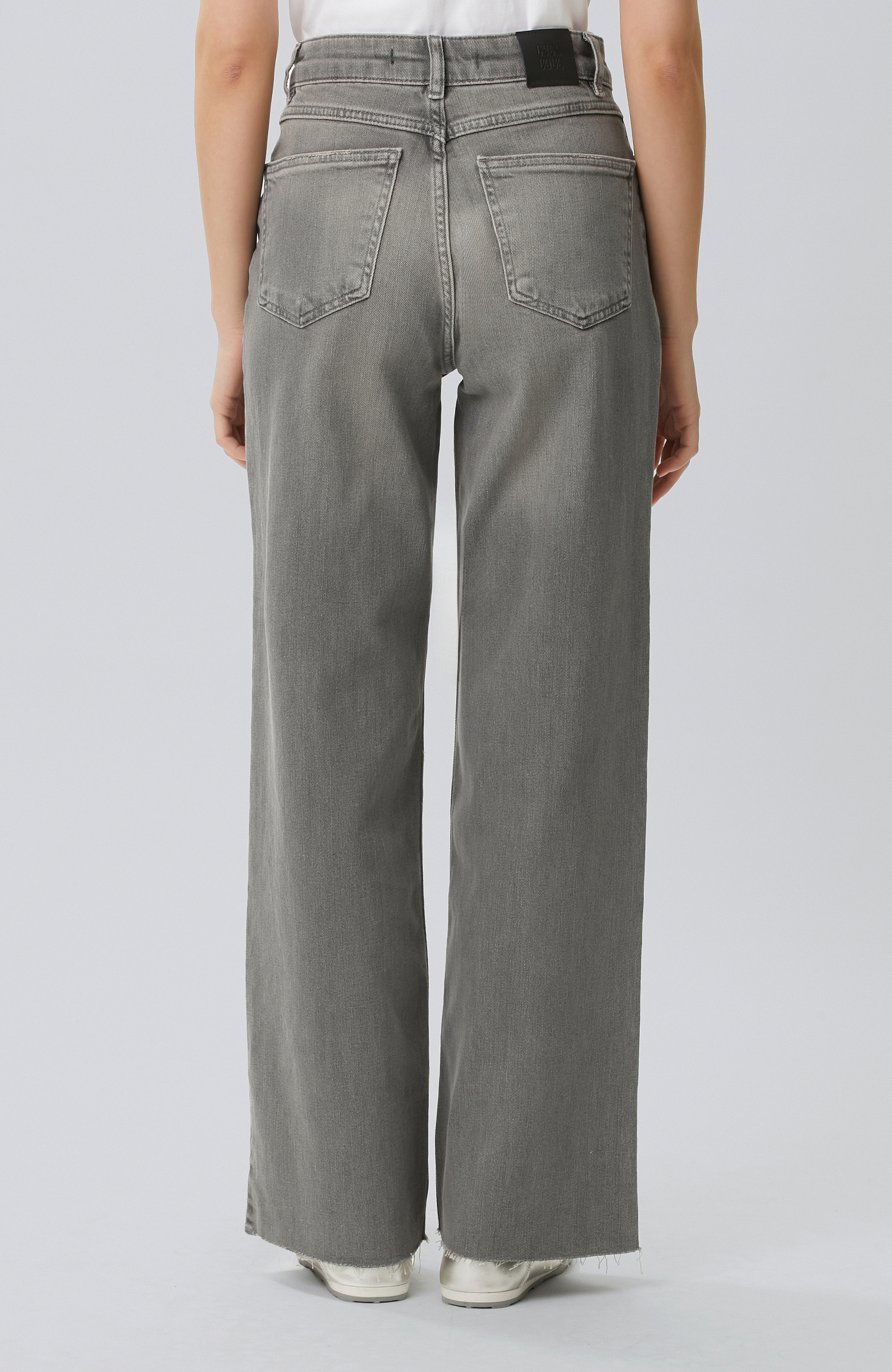 Koyu Gri Wide Leg Denim Pantolon