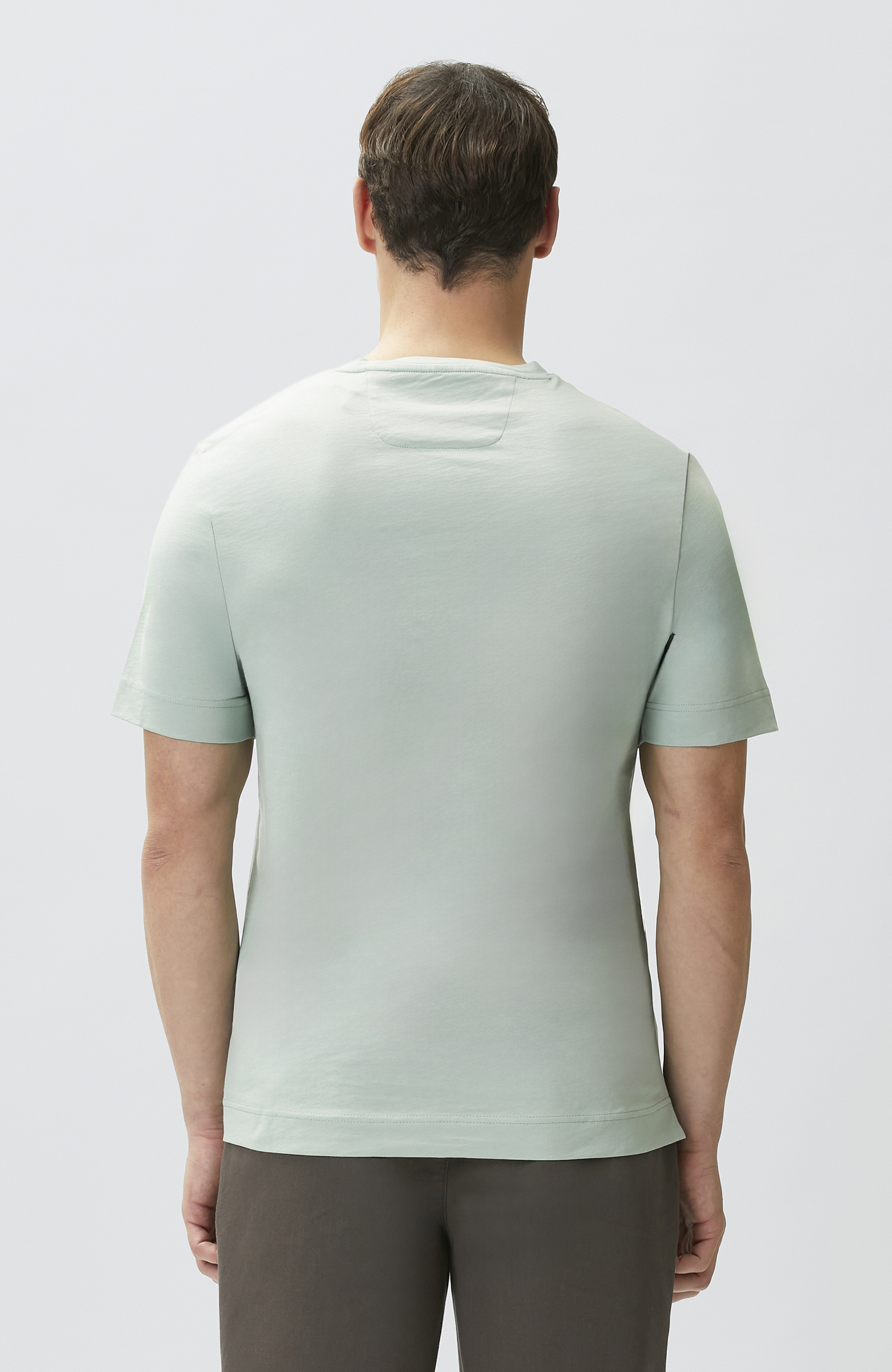 Comfort Fit Mint Göğüs Baskı Detaylı T-shirt