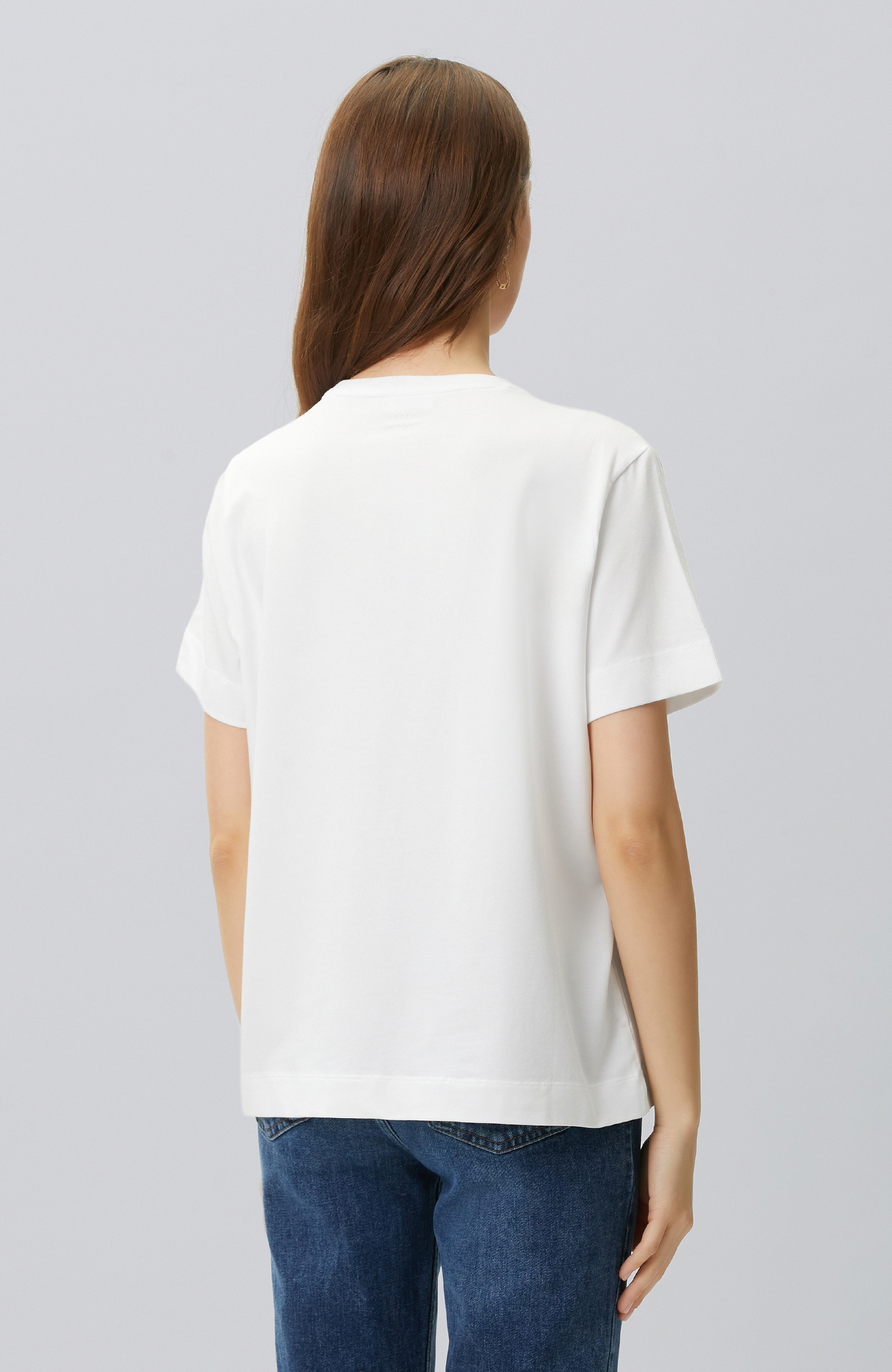 White Embroidery Detailed T-shirt