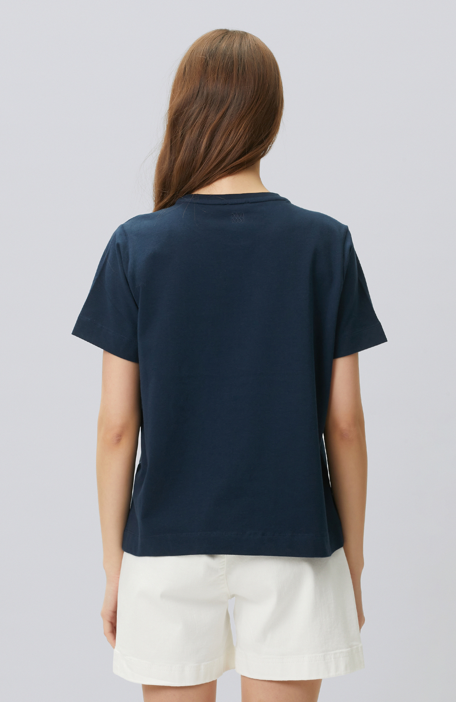 Lacivert Nakış Detaylı T-shirt