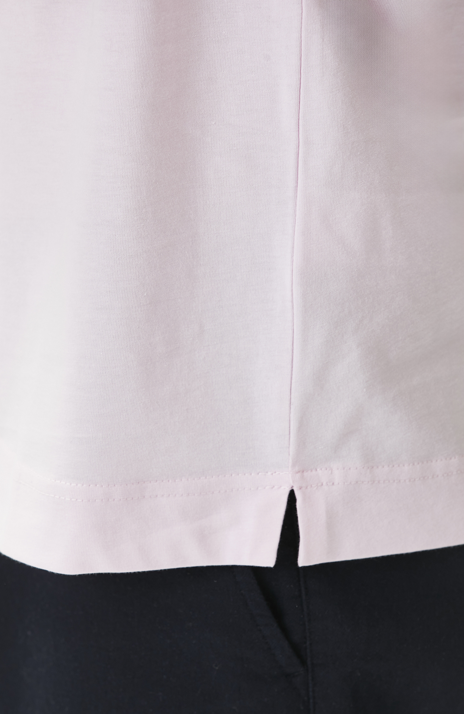 Comfort Fit Pembe Göğüs Baskı Detaylı T-shirt