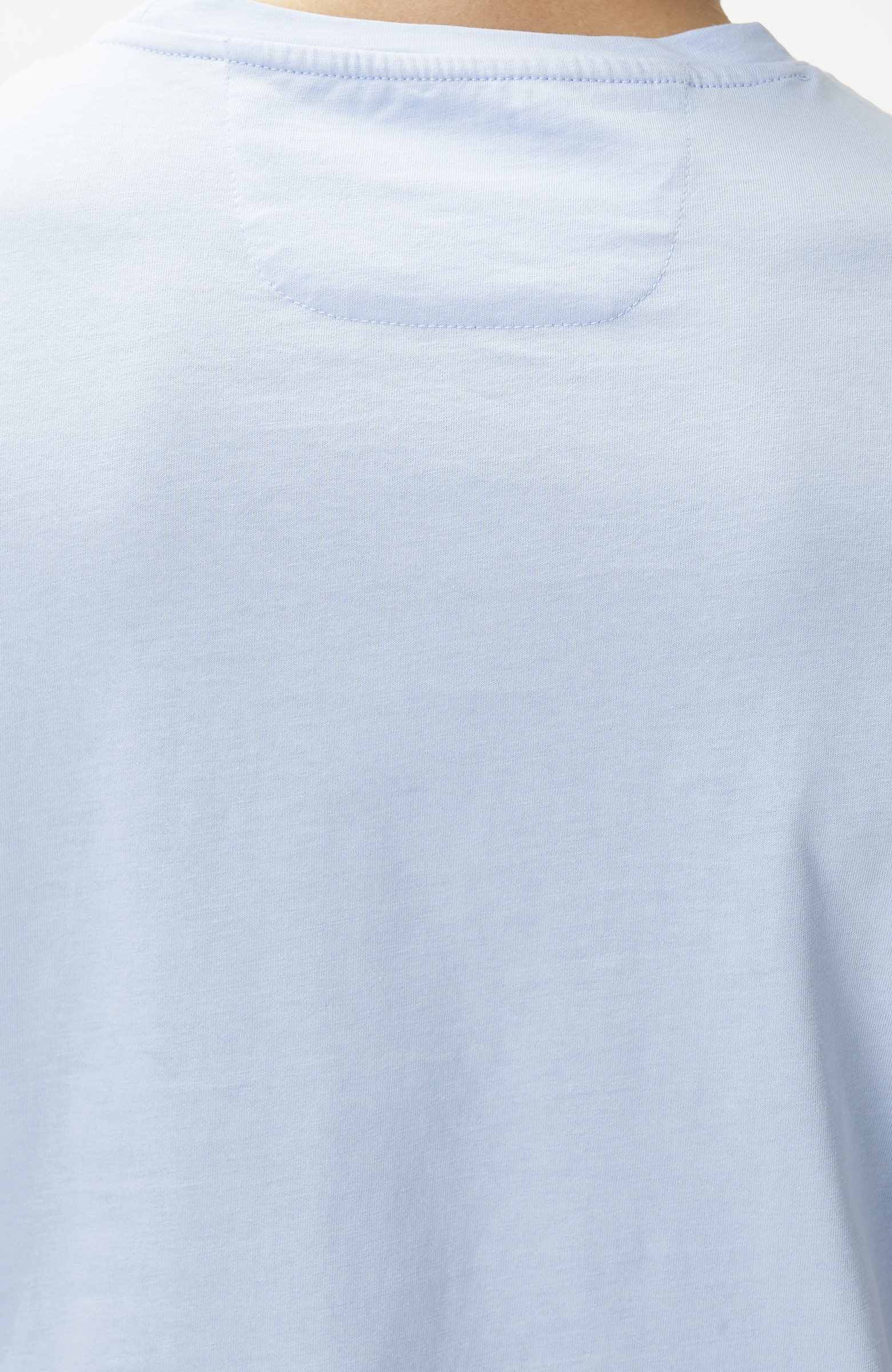 Comfort Fit Açık Mavi Göğüs Baskı Detaylı T-shirt