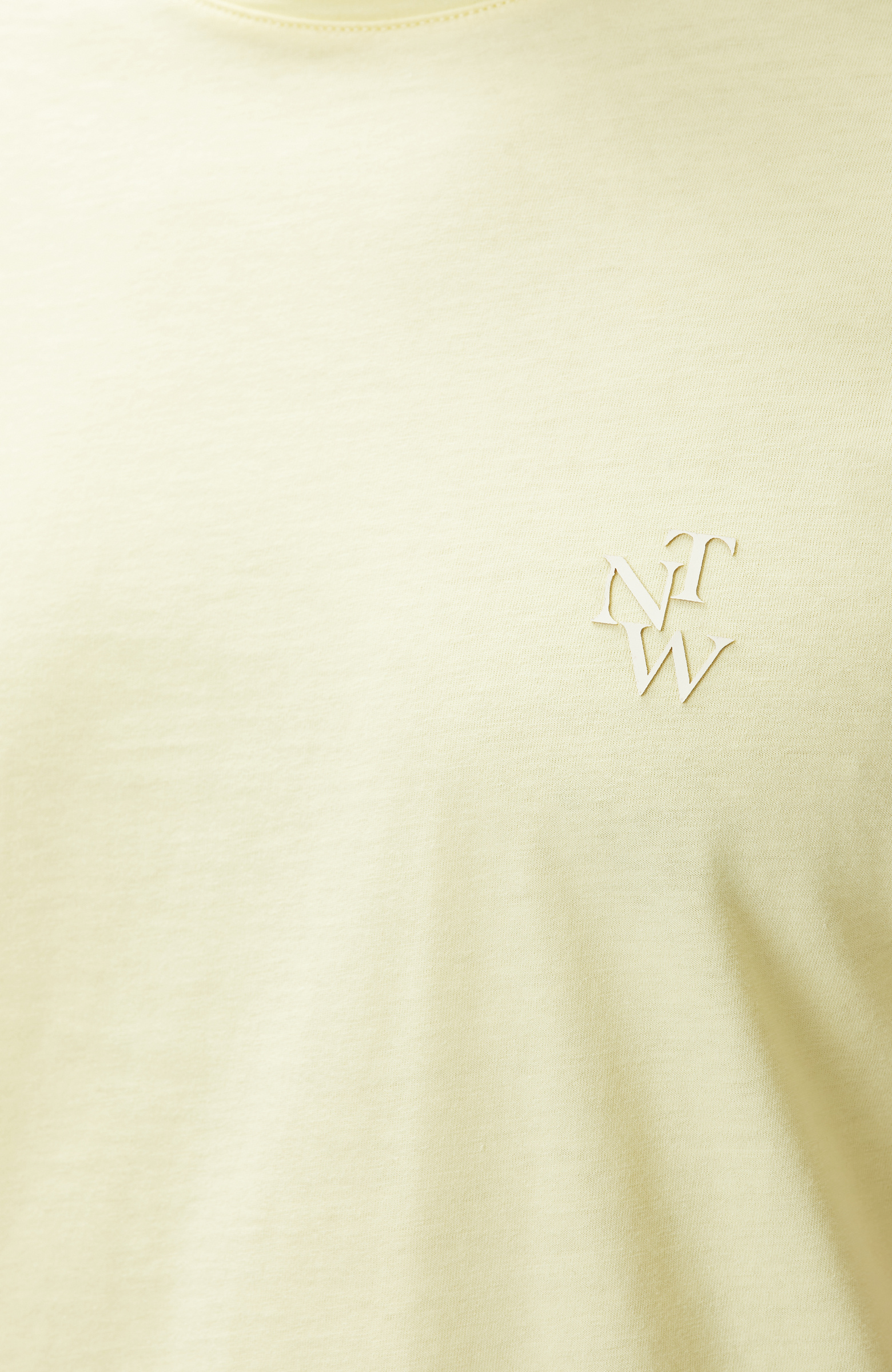 Comfort Fit Sarı Göğüs Baskı Detaylı T-shirt