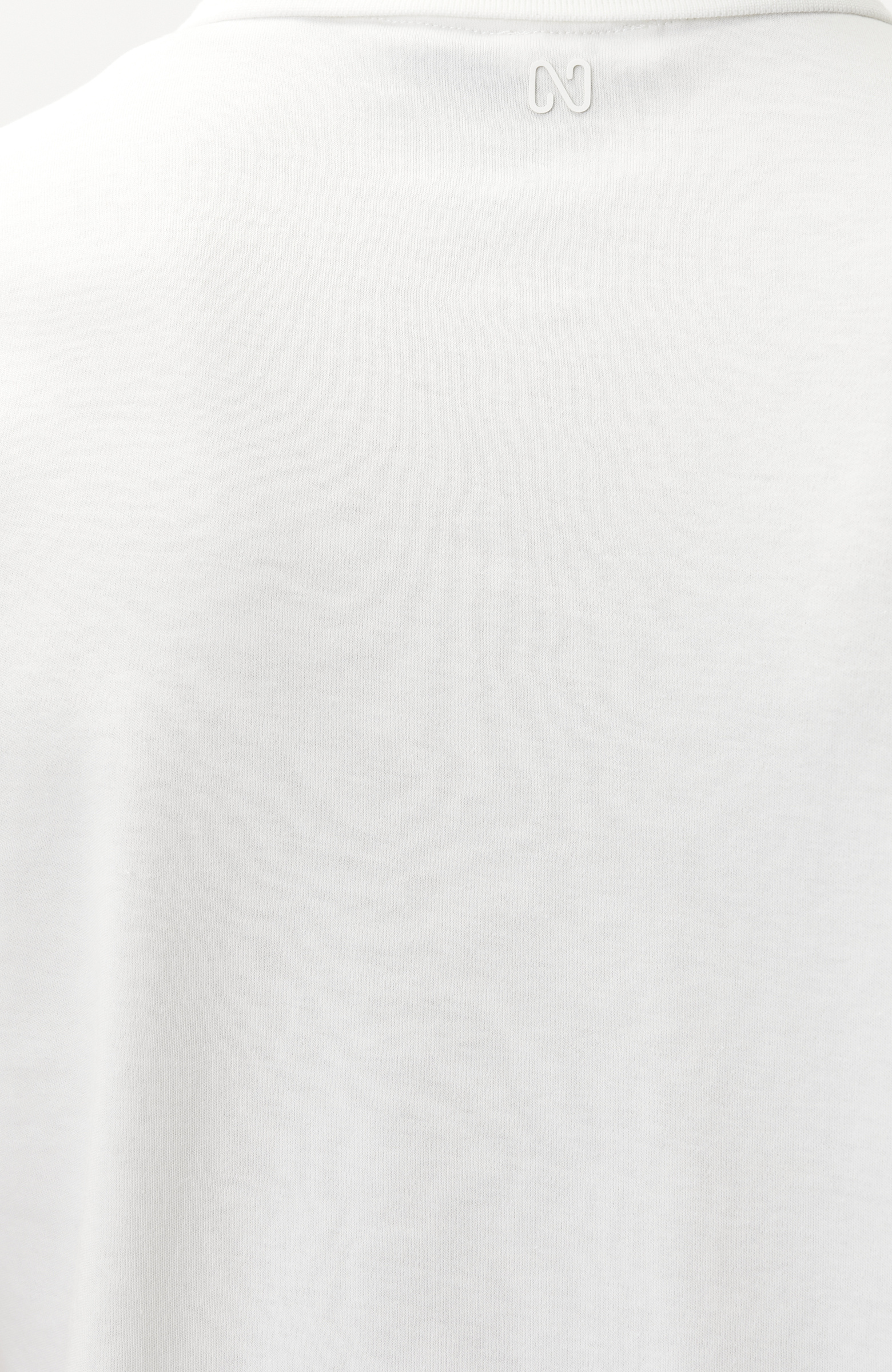 Beyaz Gizli Patlı Polo Yaka Garnili T-shirt