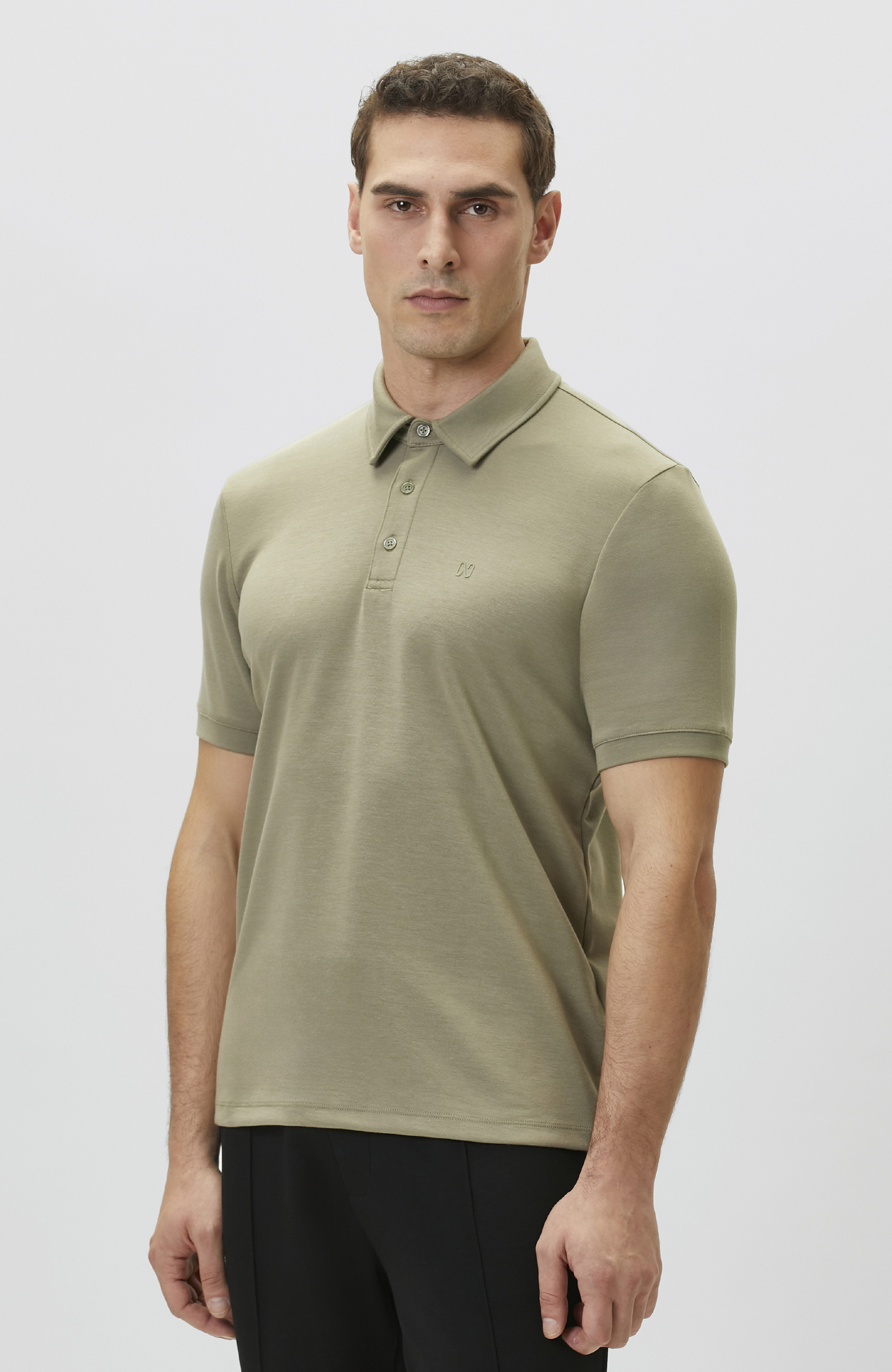 Haki Basic Modal Polo T-shirt