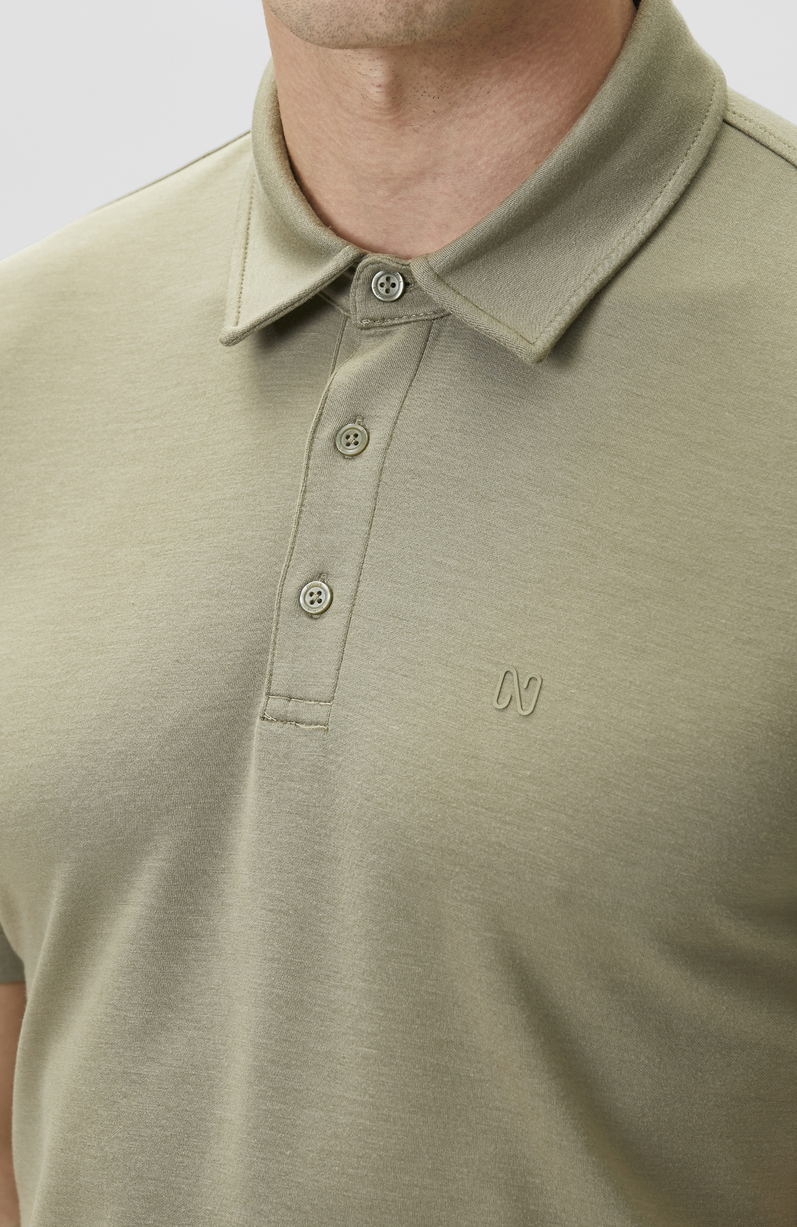 Haki Basic Modal Polo T-shirt
